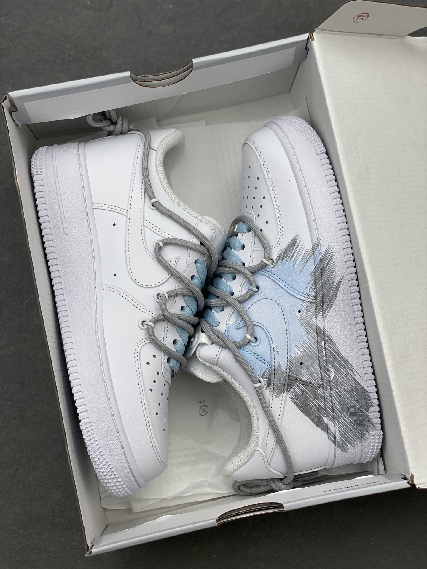 Nike Air Force 1 '07 Low Custom "Blue Storm" Sneakers - Hand-Painted Graffiti 10 i1739907123237 3466 0 8