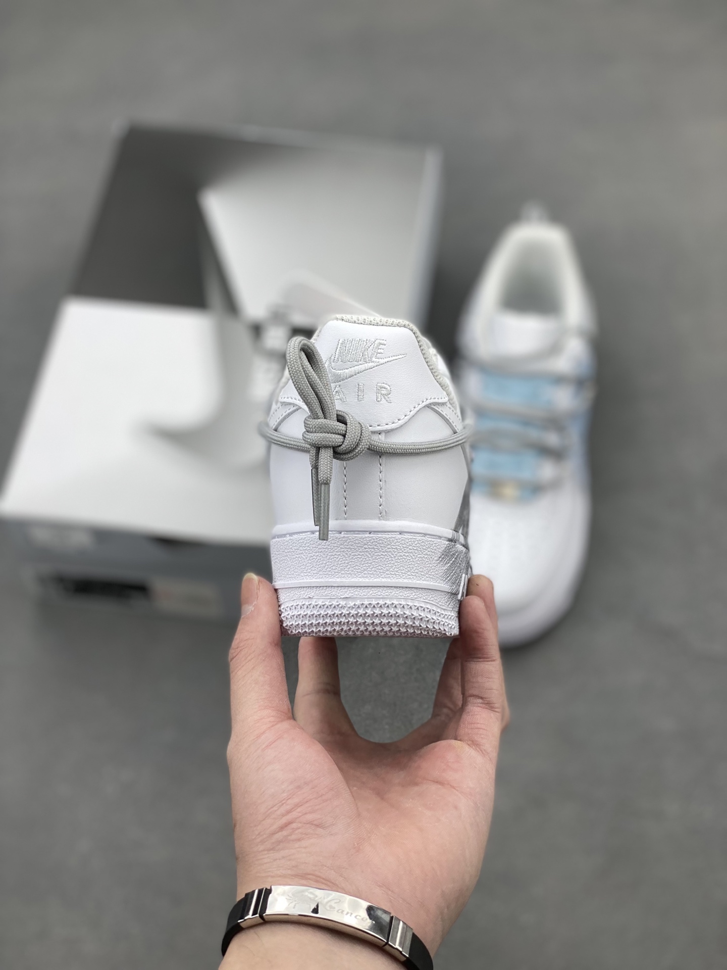 Nike Air Force 1 '07 Low Custom "Blue Storm" Sneakers - Hand-Painted Graffiti 5 i1739907123393 6527 0 3