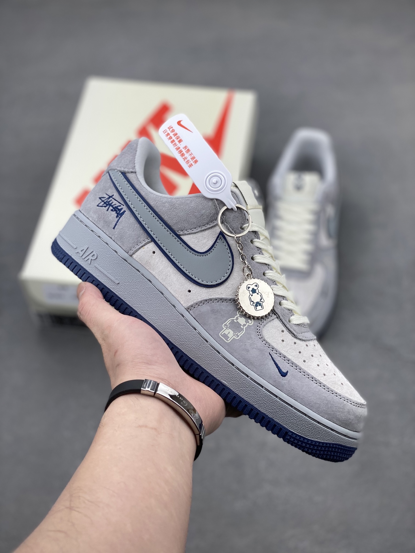Nike Air Force 1 '07 Low Stussy Collab Gray Blue "Bearbrick" Edition 2 i1739993257114 2182 0 0