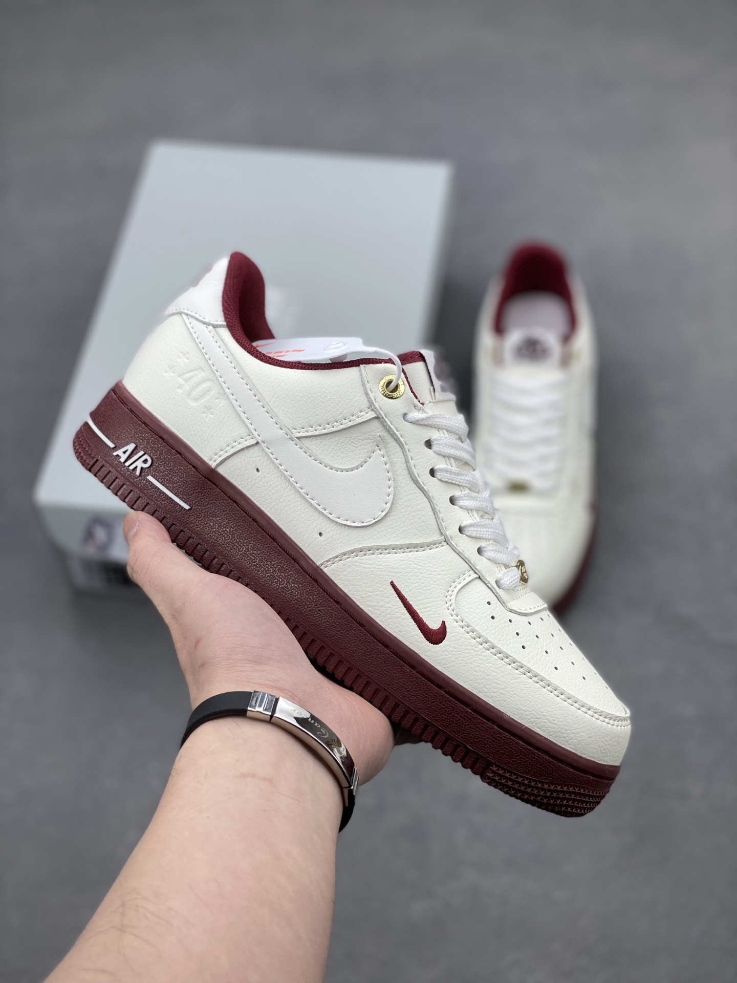 Nike Air Force 1 '07 Low White Burgundy Men's Shoe DQ7582-100 2 i1739994011581 5498 0 0