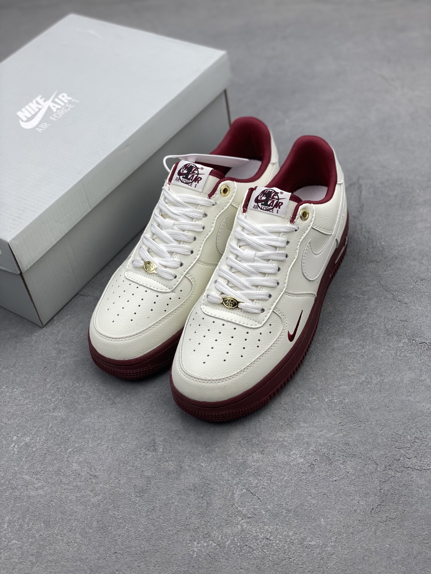 Nike Air Force 1 '07 Low White Burgundy Men's Shoe DQ7582-100 9 i1739994016149 8357 0 7