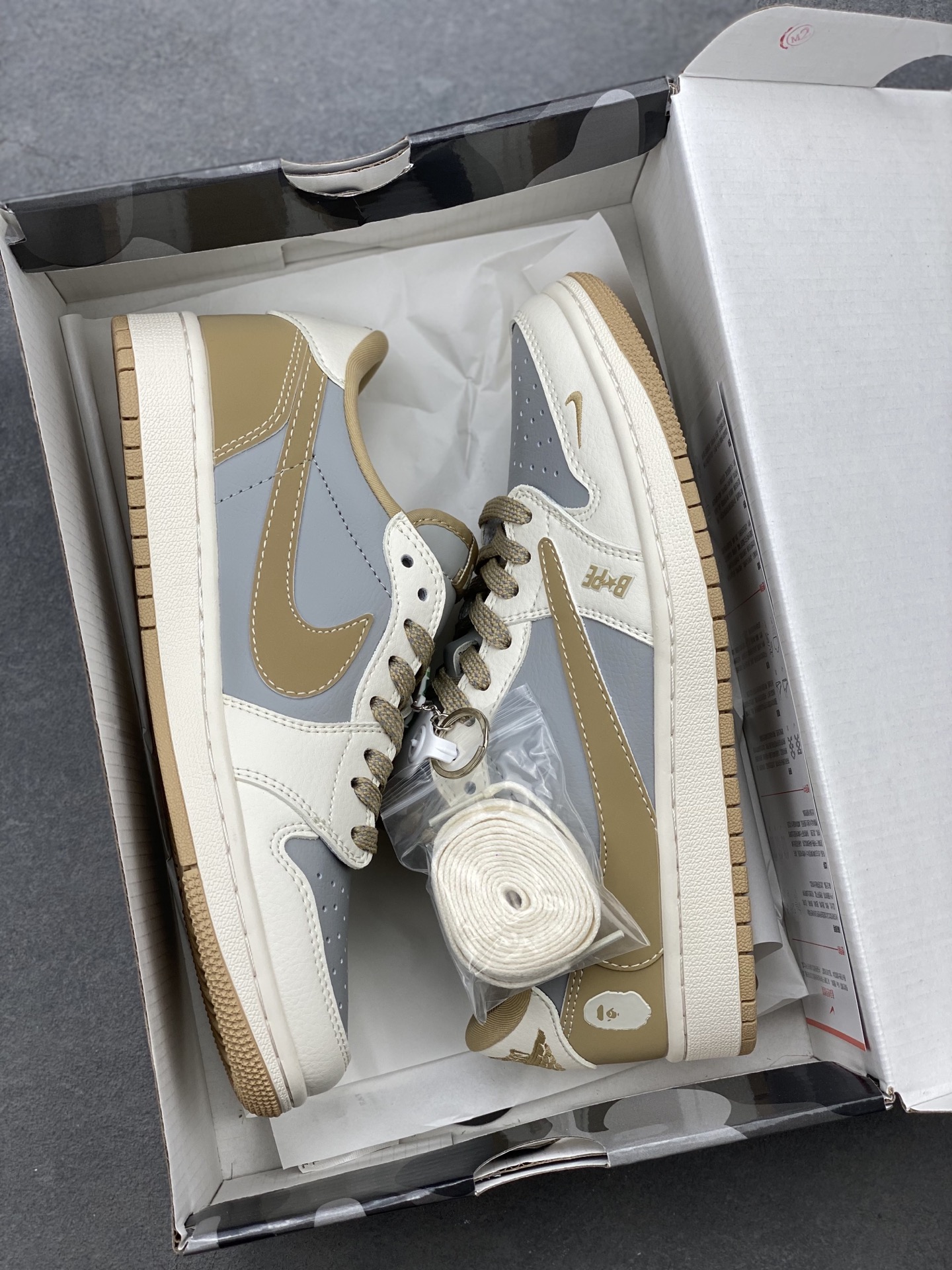 TS x Air Jordan 1 Low BAPE Custom Sneakers - Premium Leather, Inverted Swoosh 10 i1740079784943 1138 0 8