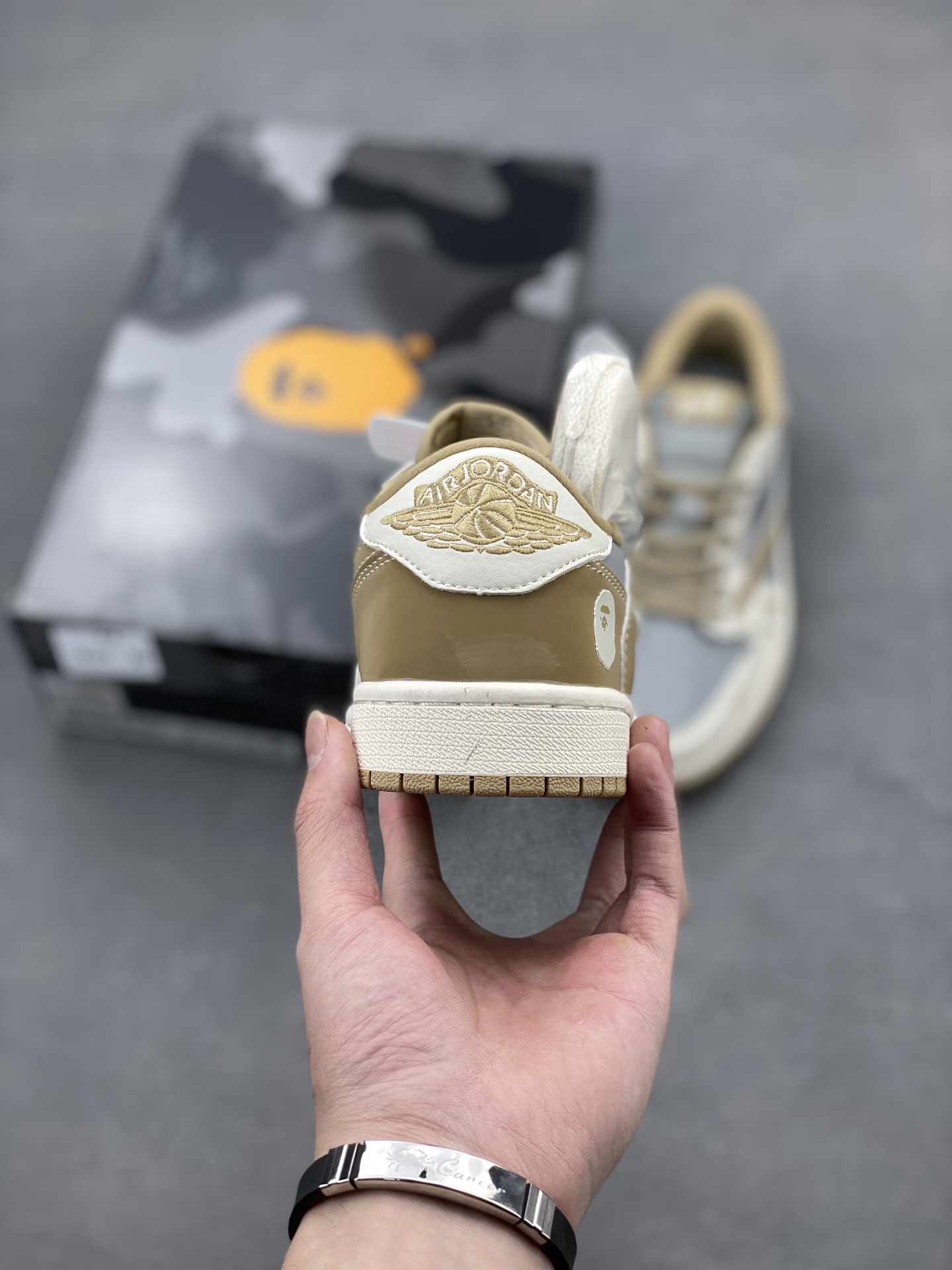 TS x Air Jordan 1 Low BAPE Custom Sneakers - Premium Leather, Inverted Swoosh 5 i1740079794333 2378 0 3
