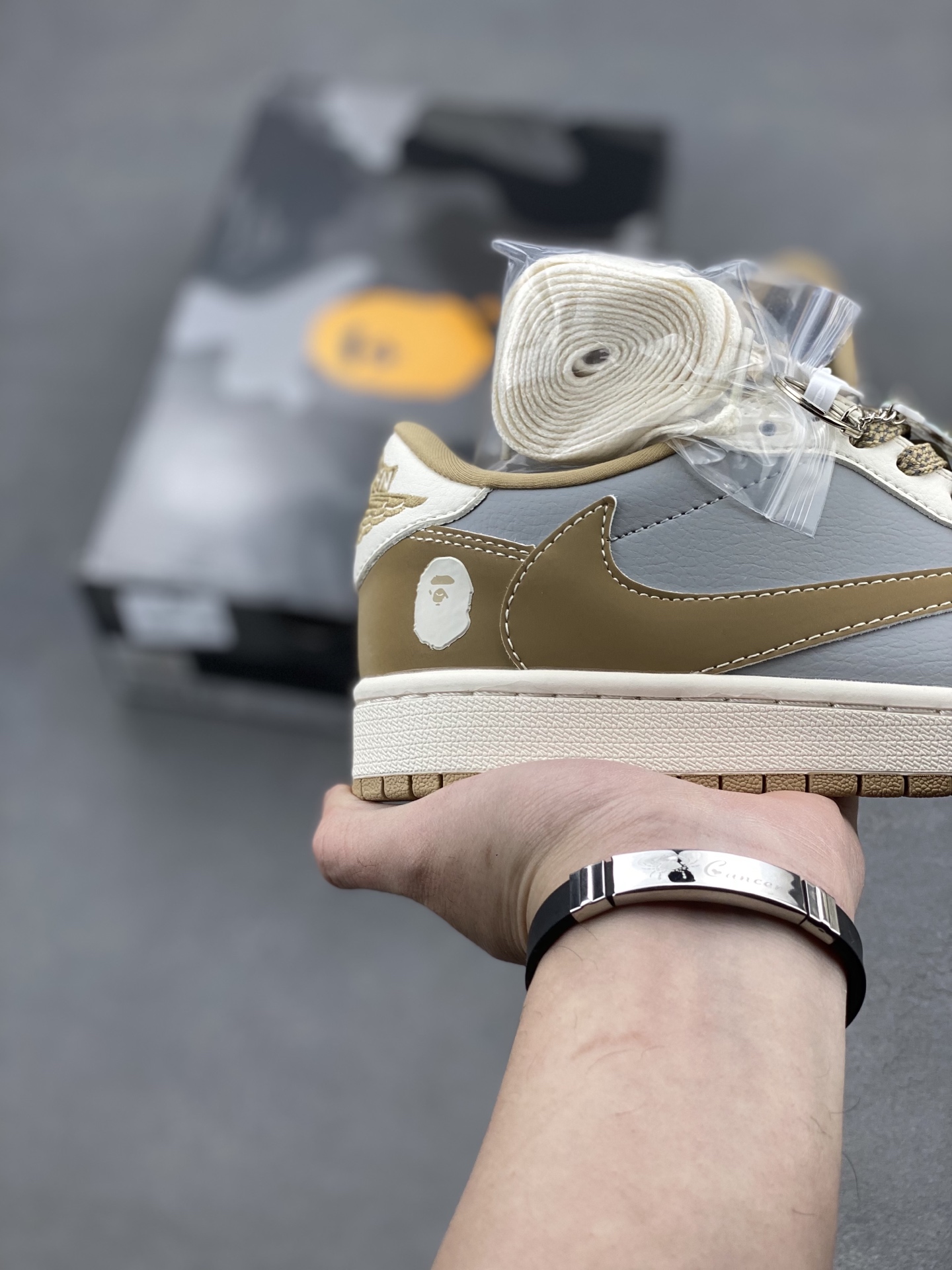 TS x Air Jordan 1 Low BAPE Custom Sneakers - Premium Leather, Inverted Swoosh 6 i1740079801564 9522 0 4