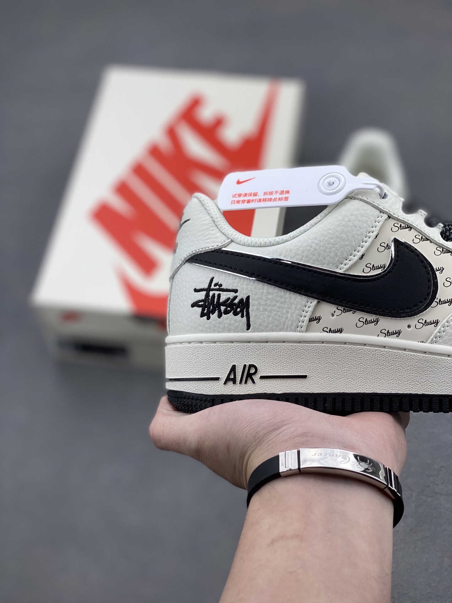 Nike Air Force 1 '07 Low Stussy Collab Sneakers Cream/Black, Limited Edition 6 i1740162466966 5308 0 4
