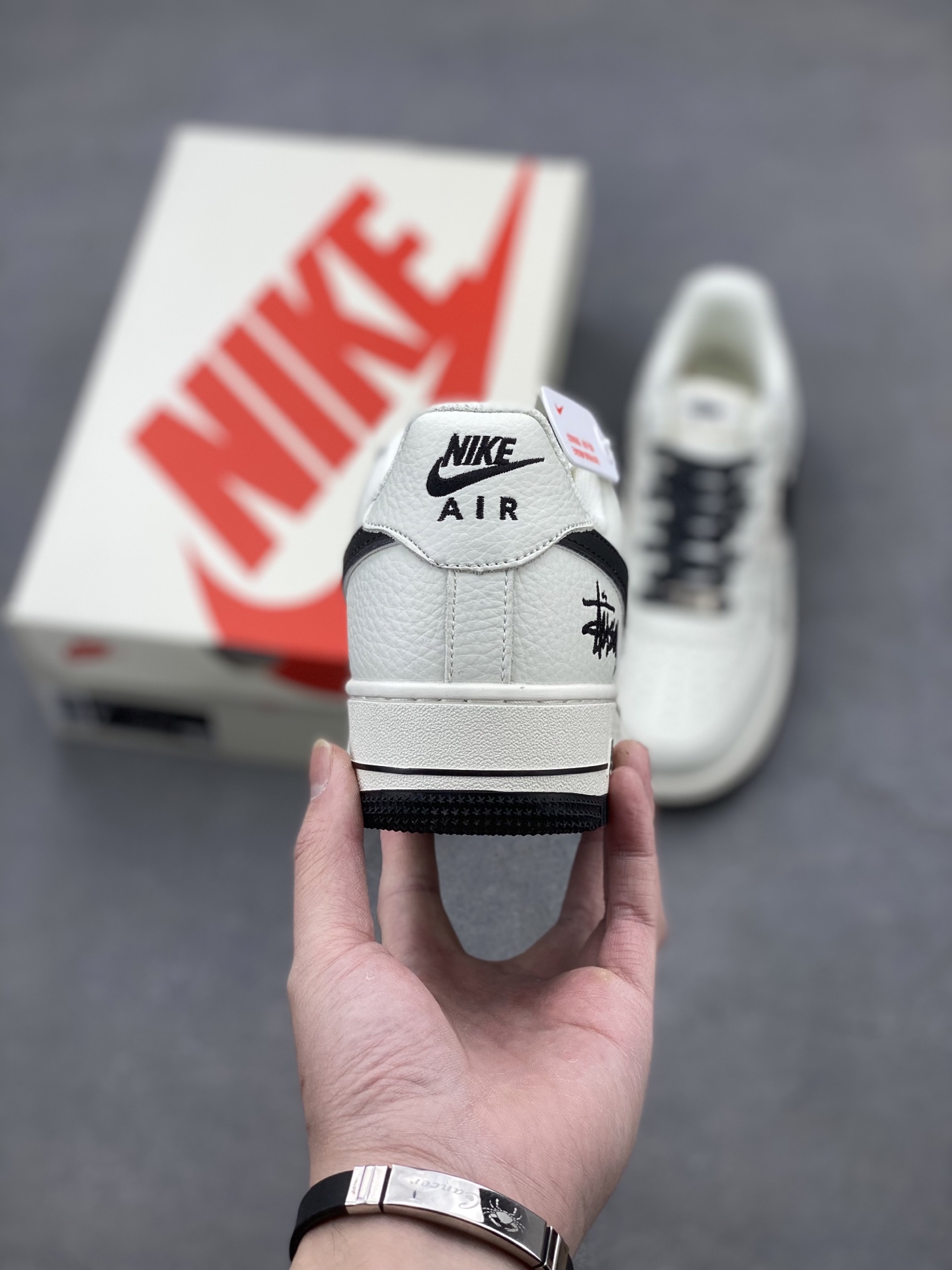Nike Air Force 1 '07 Low Stussy Collab Sneakers Cream/Black, Limited Edition 5 i1740162467695 9253 0 3