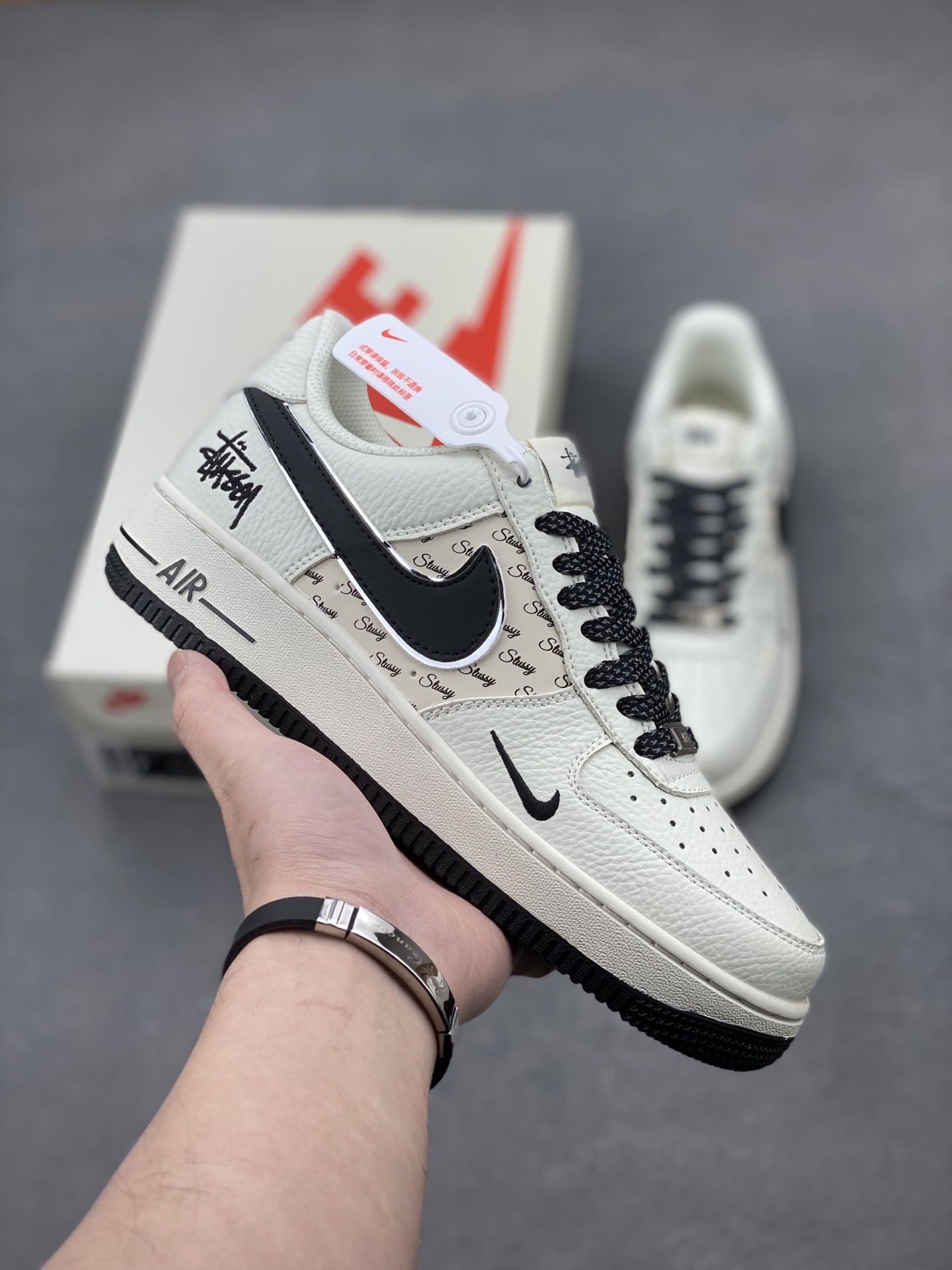Nike Air Force 1 '07 Low Stussy Collab Sneakers Cream/Black, Limited Edition 2 i1740162470934 3774 0 0