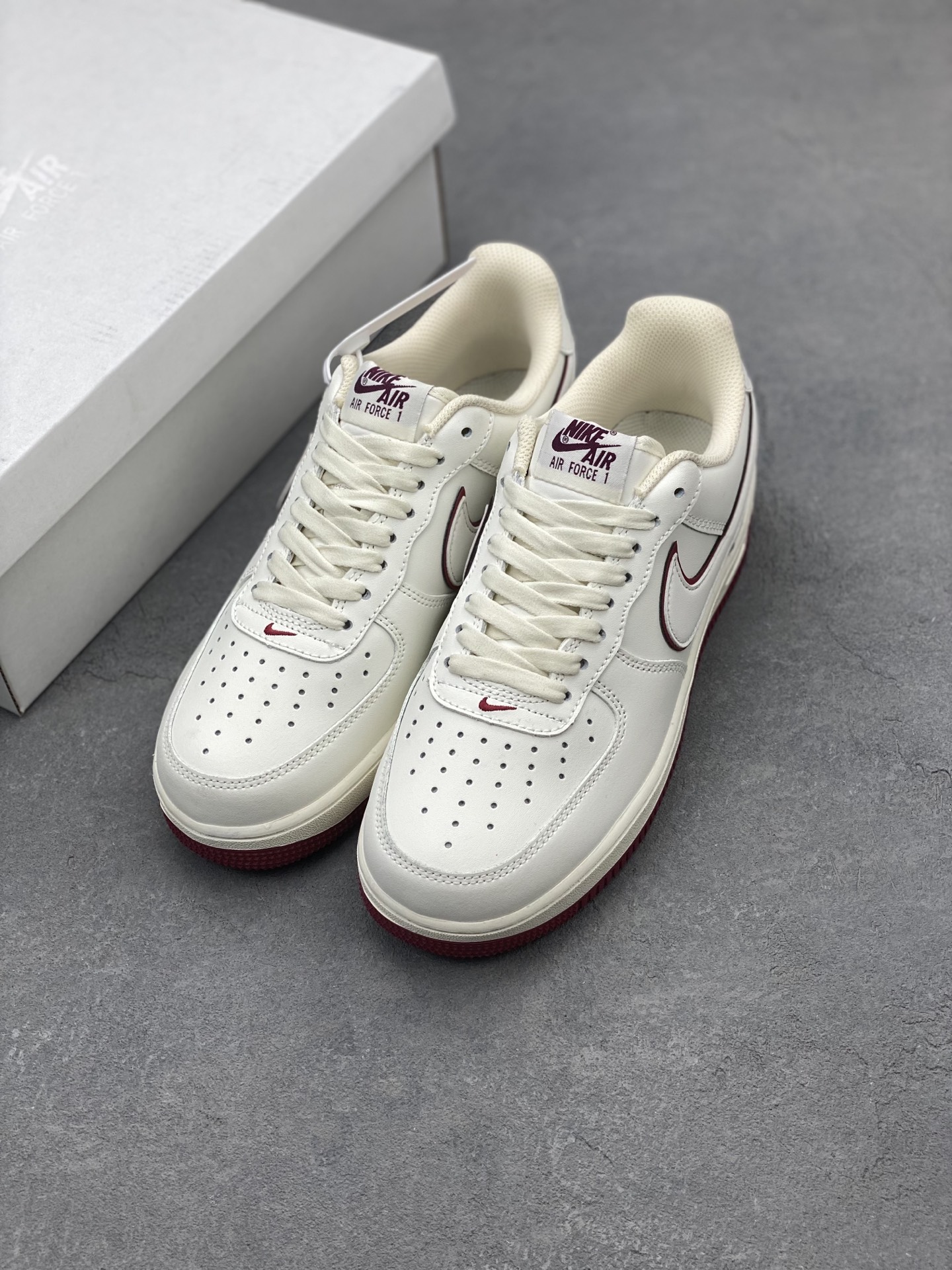 Nike Air Force 1 Low '07 White Burgundy Casual Sneakers DZ2799-103 9 i1740255765303 9414 0 7