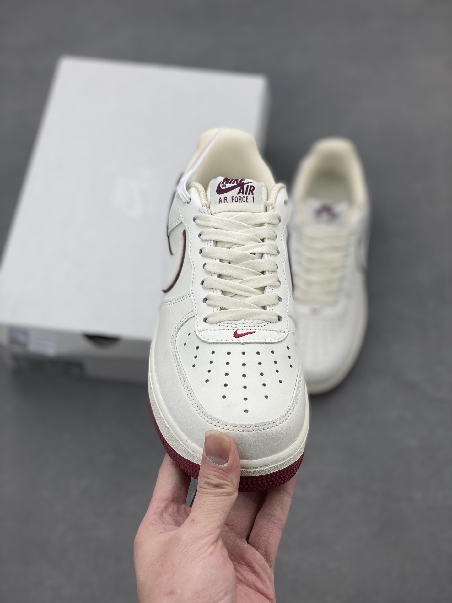 Nike Air Force 1 Low '07 White Burgundy Casual Sneakers DZ2799-103 3 i1740255766377 716 0 1