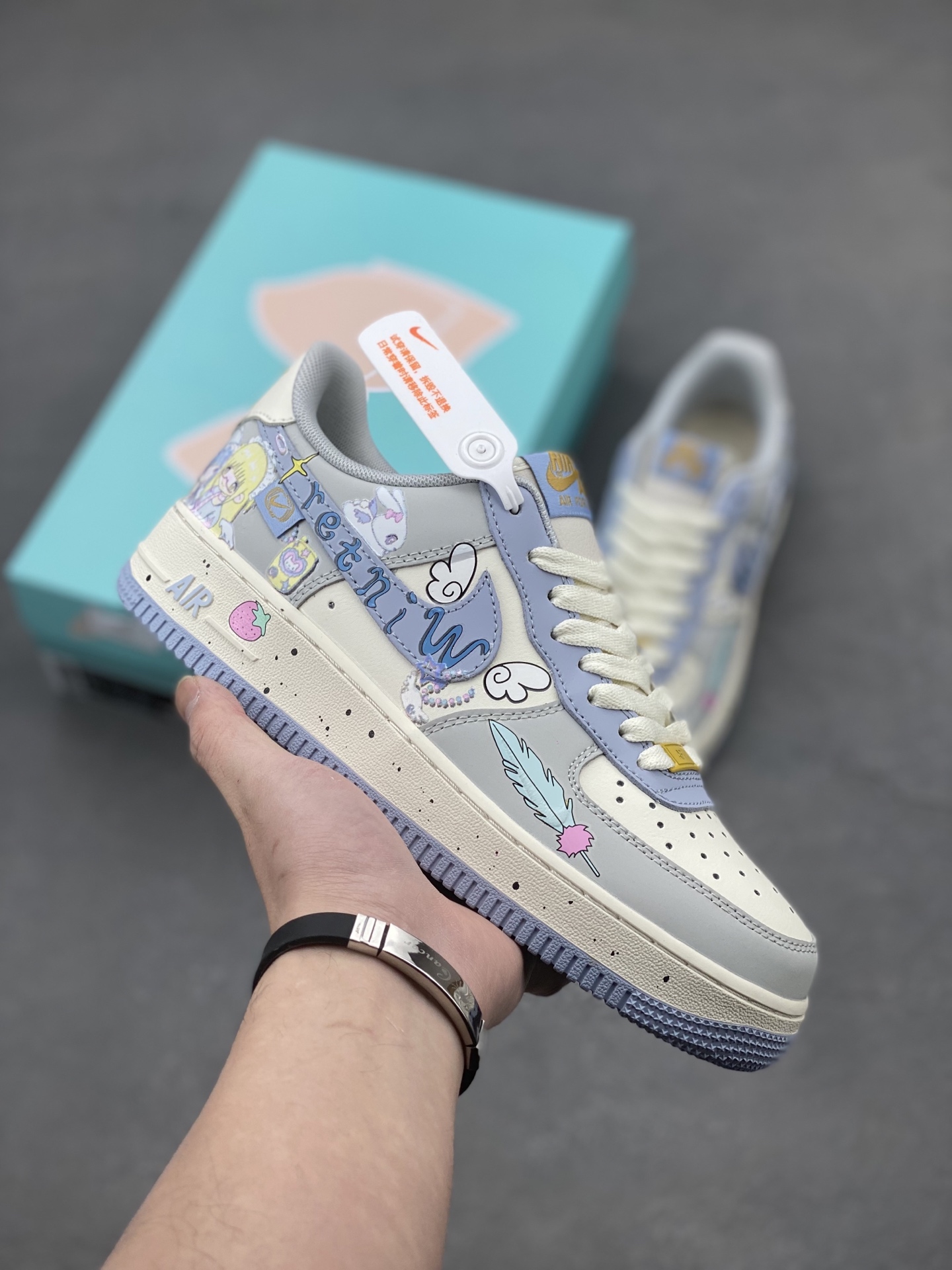 Nike Air Force 1 Low Custom 'Cherub' Hand-Painted Sneakers - DB3301-711 2 i1740328448470 4323 0 0