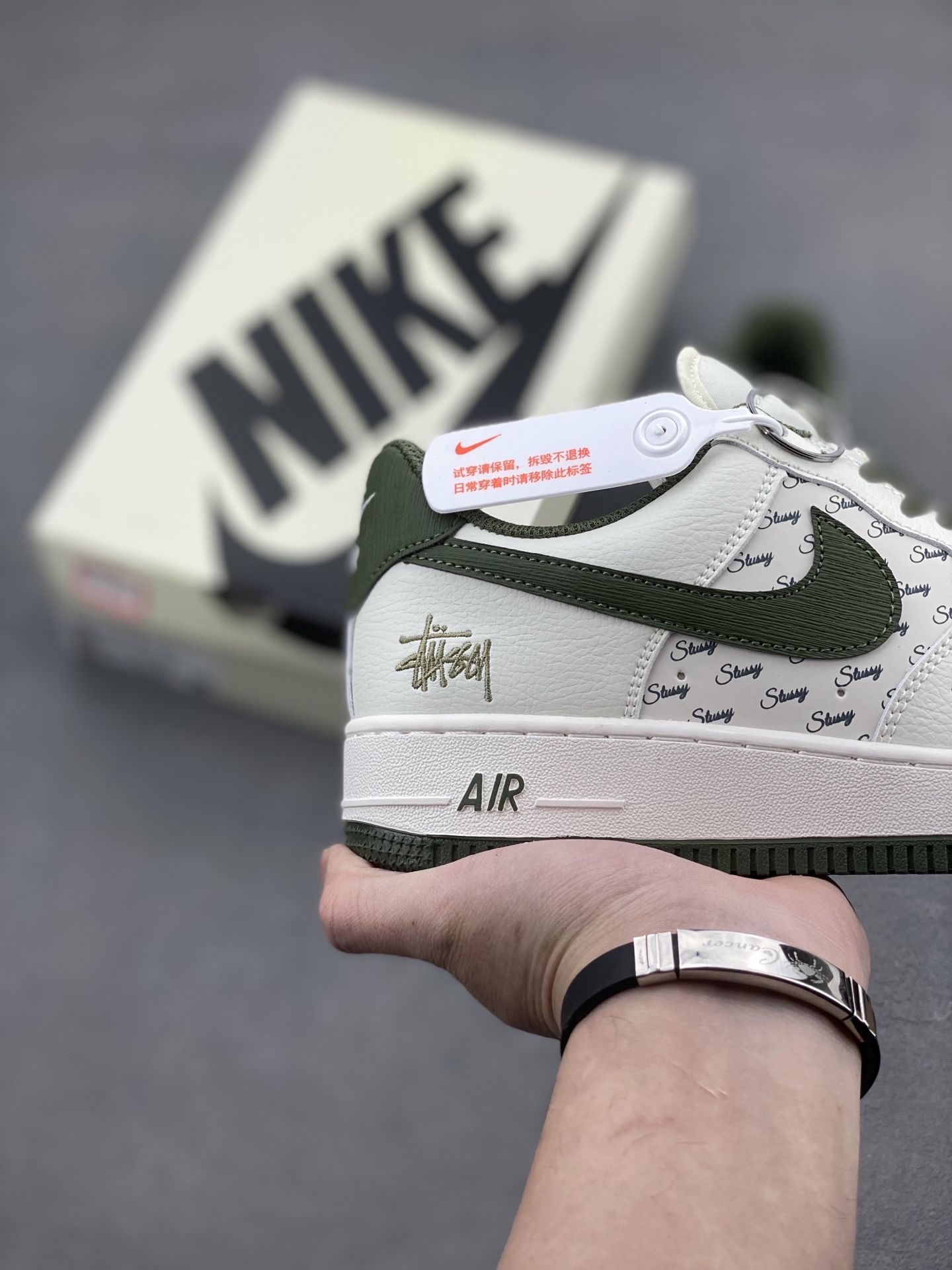 Nike Air Force 1 '07 Low Stussy Collab - Cream/Olive Sneakers 6 i1740328569686 9382 0 4