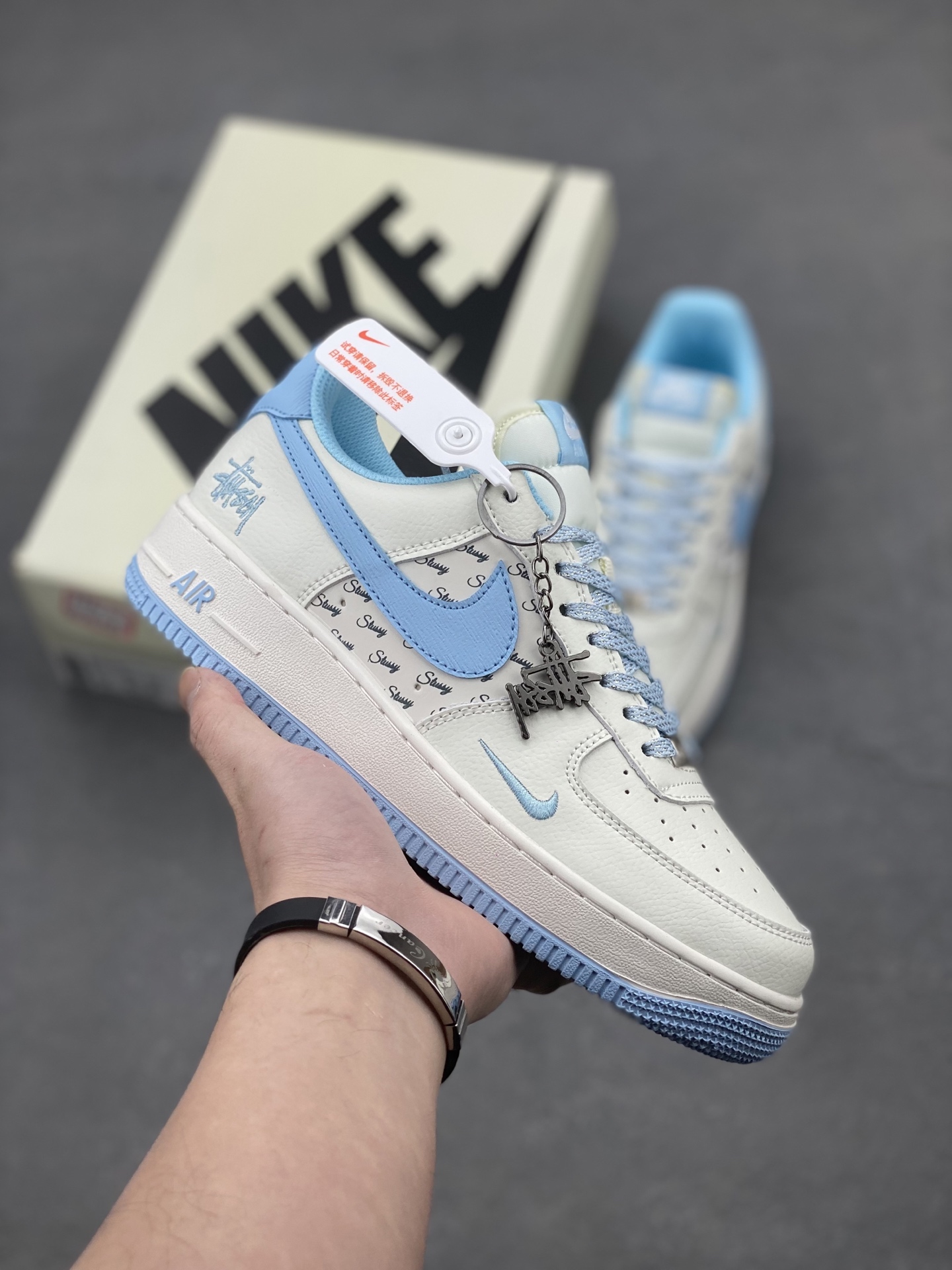 Nike Air Force 1 '07 Low Stussy Collab Sneakers - Limited Edition Ivory/Blue 2 i1740328713714 1184 0 0