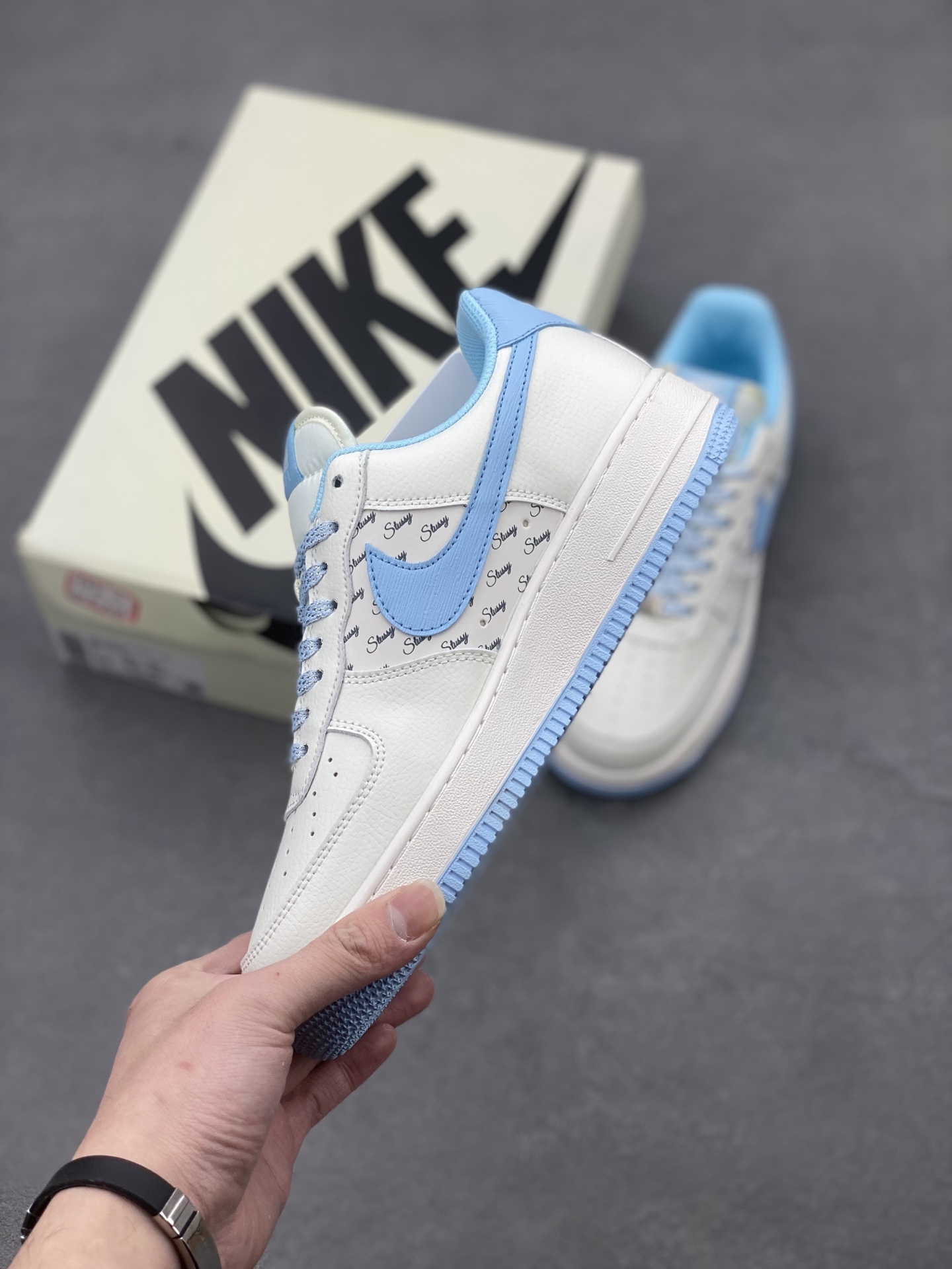 Nike Air Force 1 '07 Low Stussy Collab Sneakers - Limited Edition Ivory/Blue 4 i1740328714830 3200 0 2