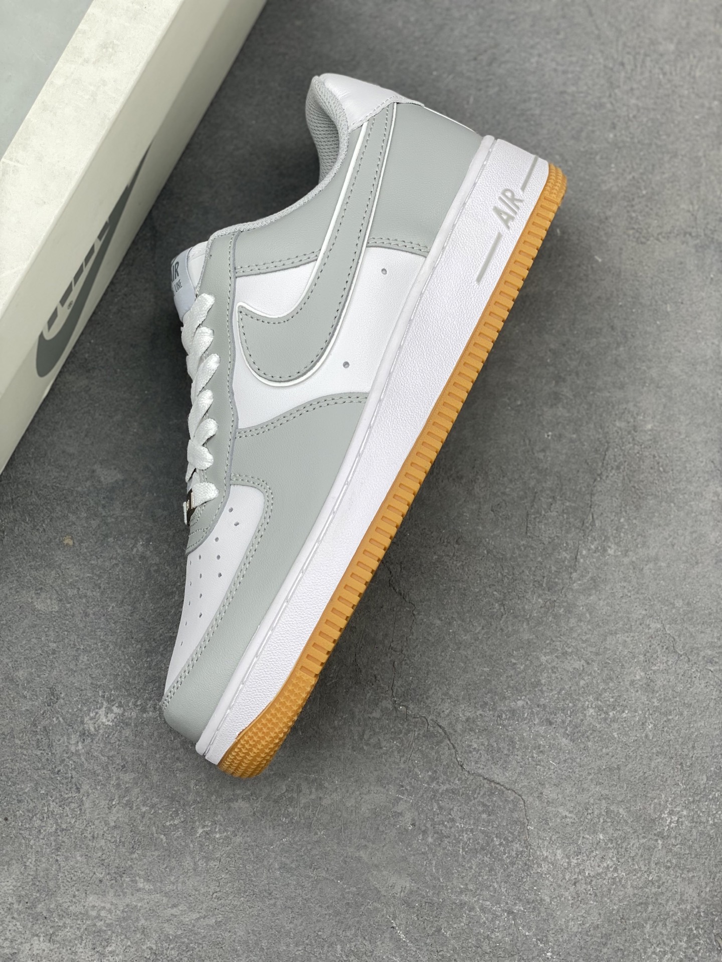 Nike Air Force 1 '07 Grey White Gum Bottom Men's/Women's Basketball Shoes 8 i1740598134477 7095 0 6