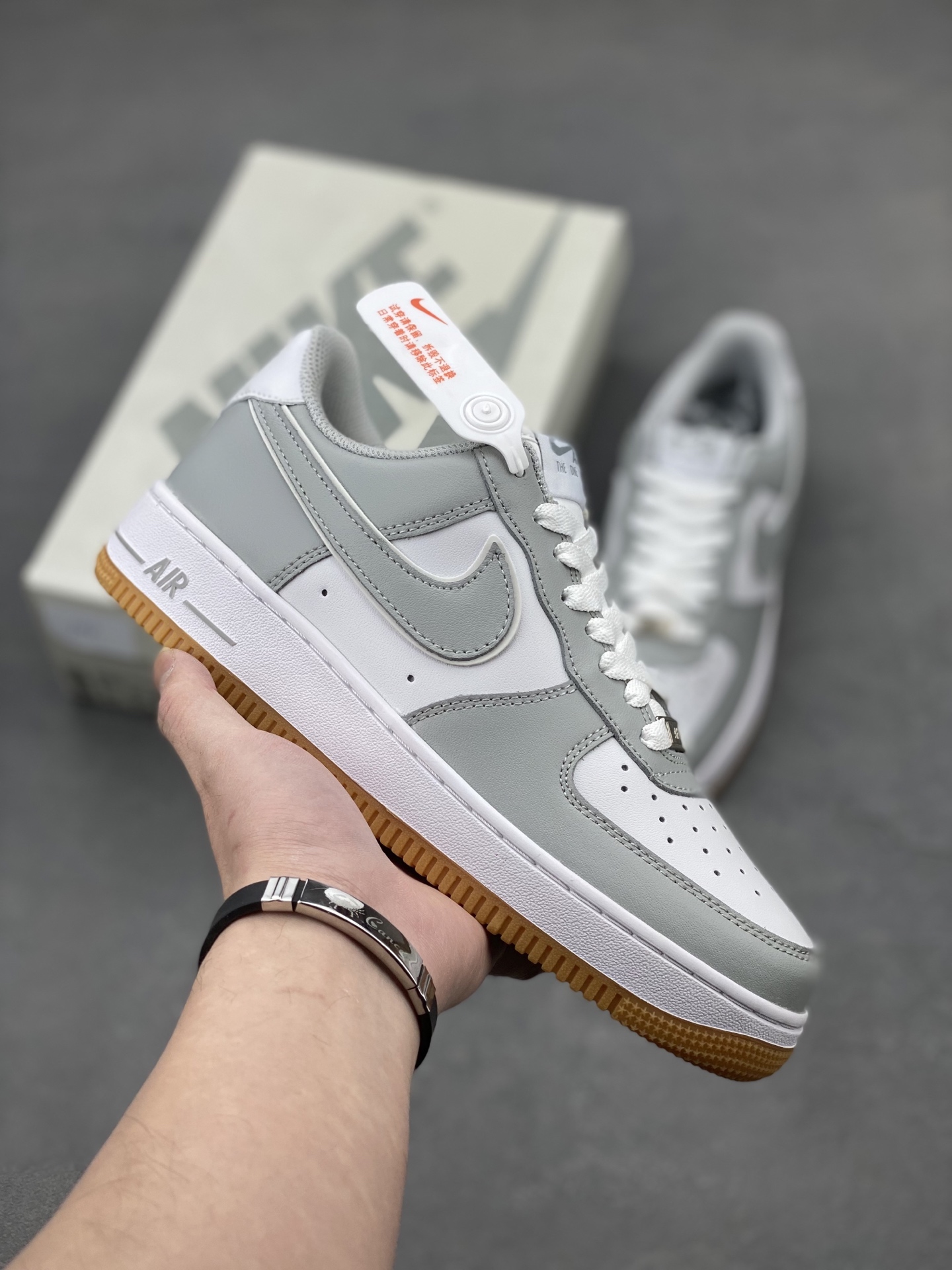 Nike Air Force 1 '07 Grey White Gum Bottom Men's/Women's Basketball Shoes 2 i1740598134561 9824 0 0