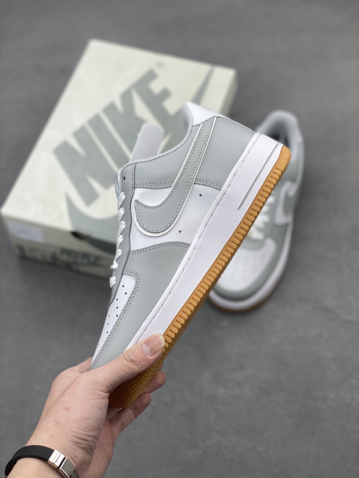 Nike Air Force 1 '07 Grey White Gum Bottom Men's/Women's Basketball Shoes 4 i1740598147405 2725 0 2