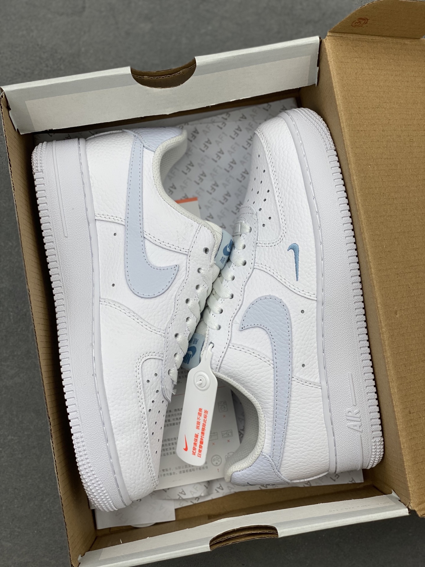 Nike Air Force 1 '07 White/Blue Leather Sneakers Men's Size 35.5-45 10 i1740672514424 8948 0 8