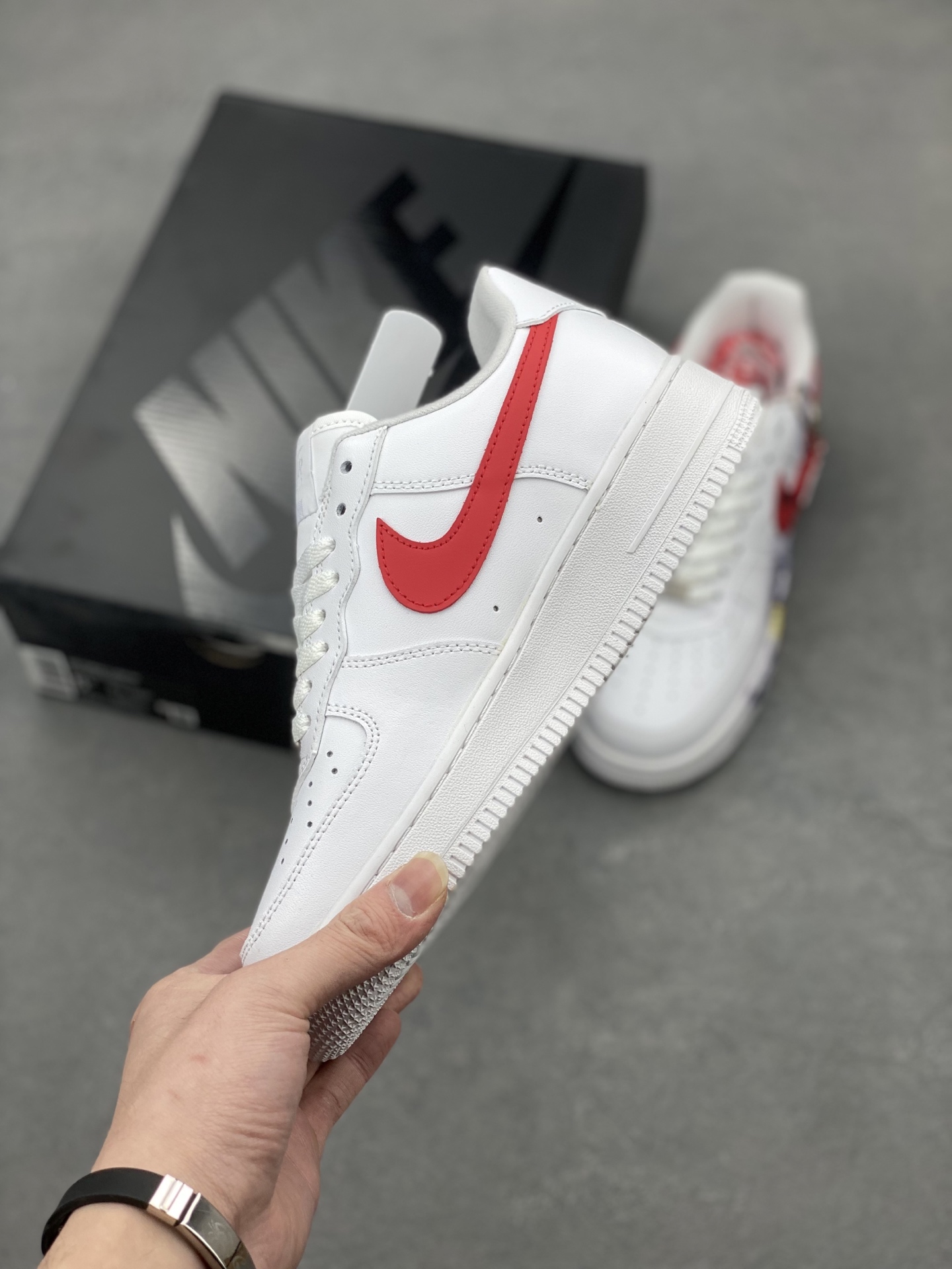 Nike Air Force 1 '07 Custom White/Red Athletic Shoes - Limited Edition 4 i1740673827312 1063 0 2