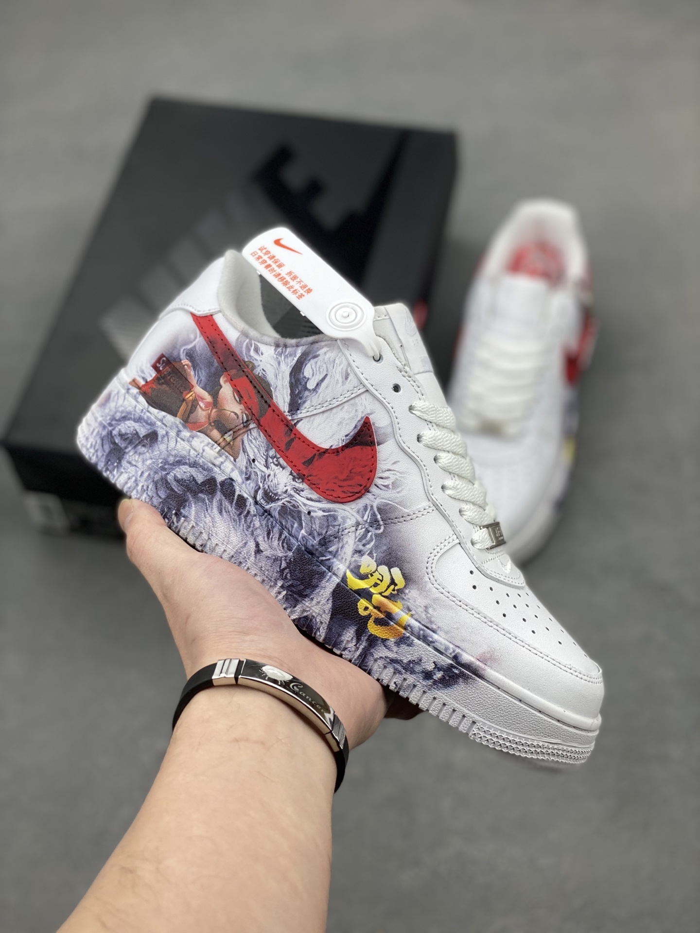 Nike Air Force 1 '07 Custom White/Red Athletic Shoes - Limited Edition 2 i1740673830452 9433 0 0