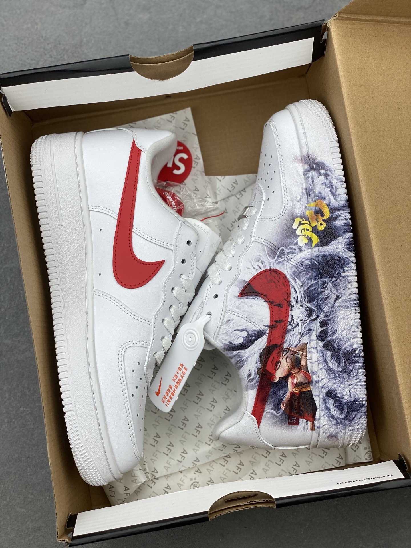 Nike Air Force 1 '07 Custom White/Red Athletic Shoes - Limited Edition 10 i1740673831303 3930 0 8