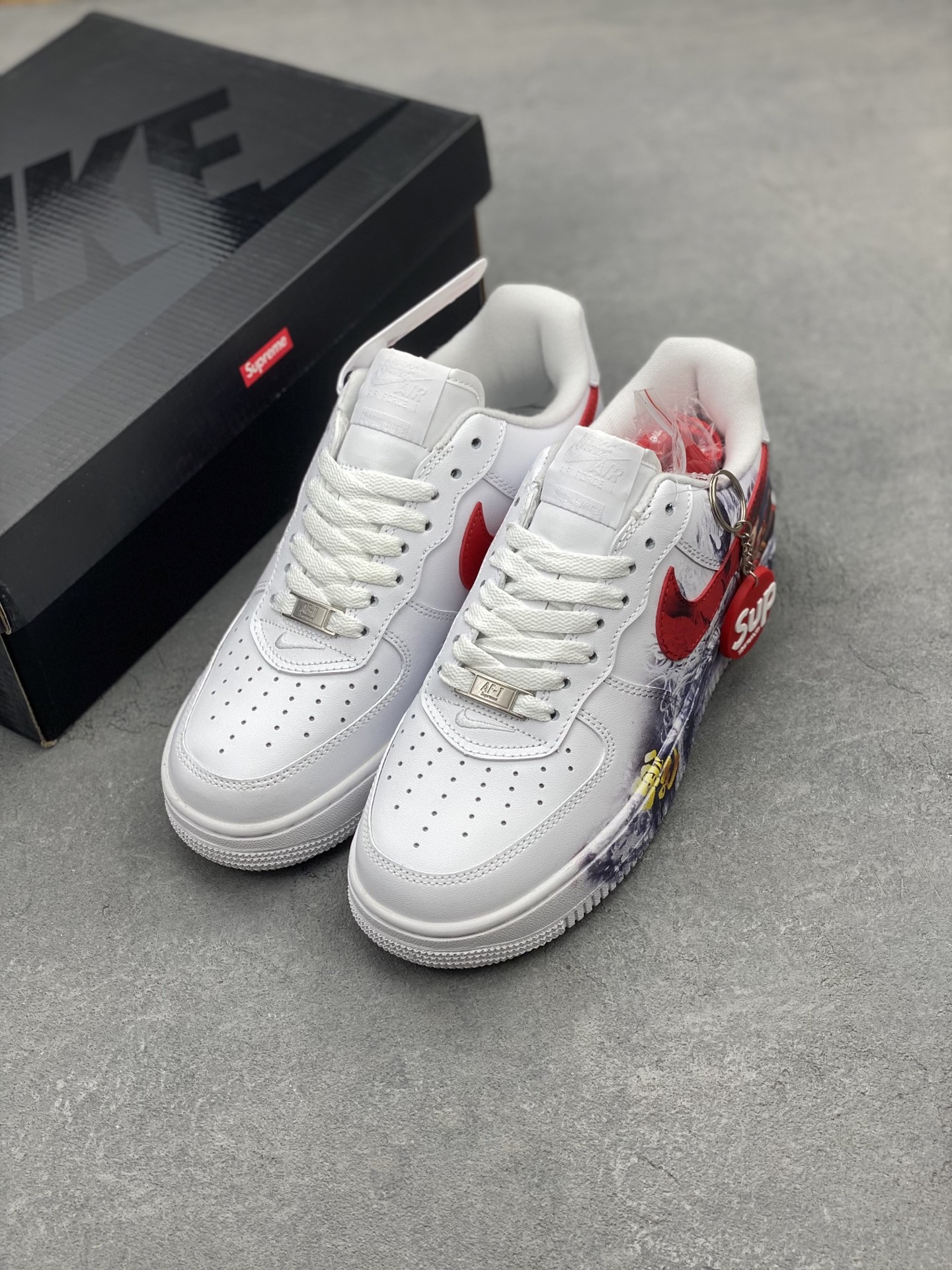 Nike Air Force 1 '07 Custom White/Red Athletic Shoes - Limited Edition 9 i1740673832680 4371 0 7