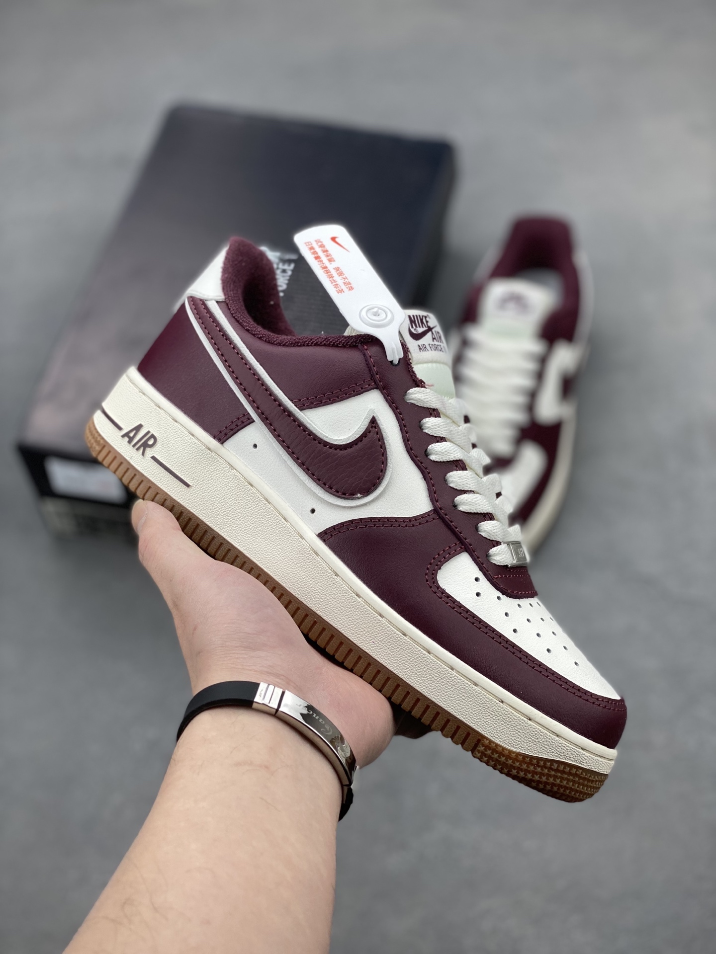 Nike Air Force 1 '07 Maroon/White Edition with Full Air Cushioning 2 i1740758823356 3704 0 0