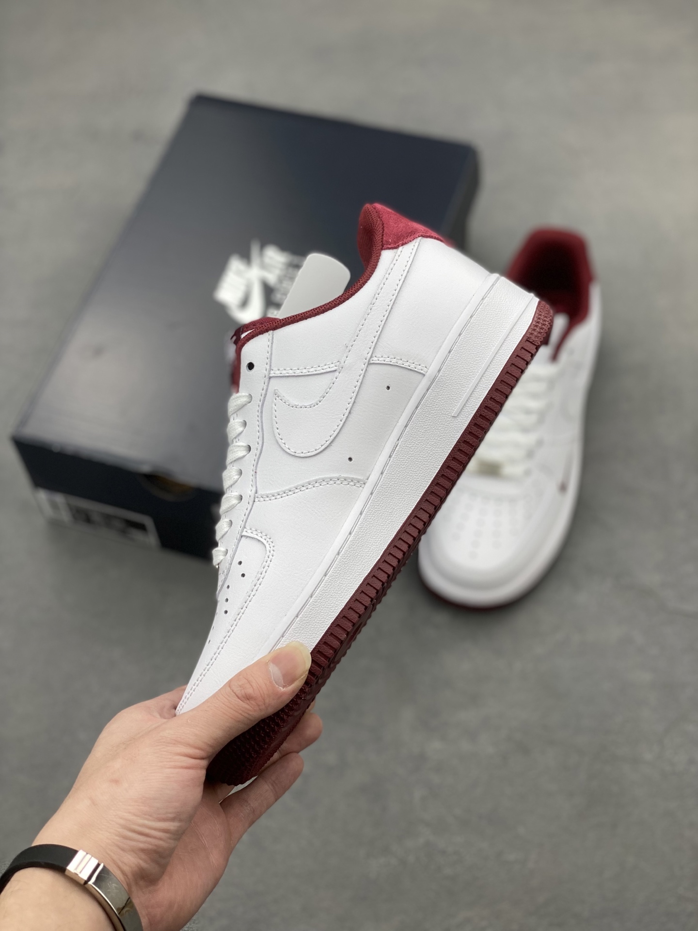 Nike Air Force 1 '07 Low White Burgundy Casual Sneakers HM9483-100 4 i1740846736885 8017 0 2