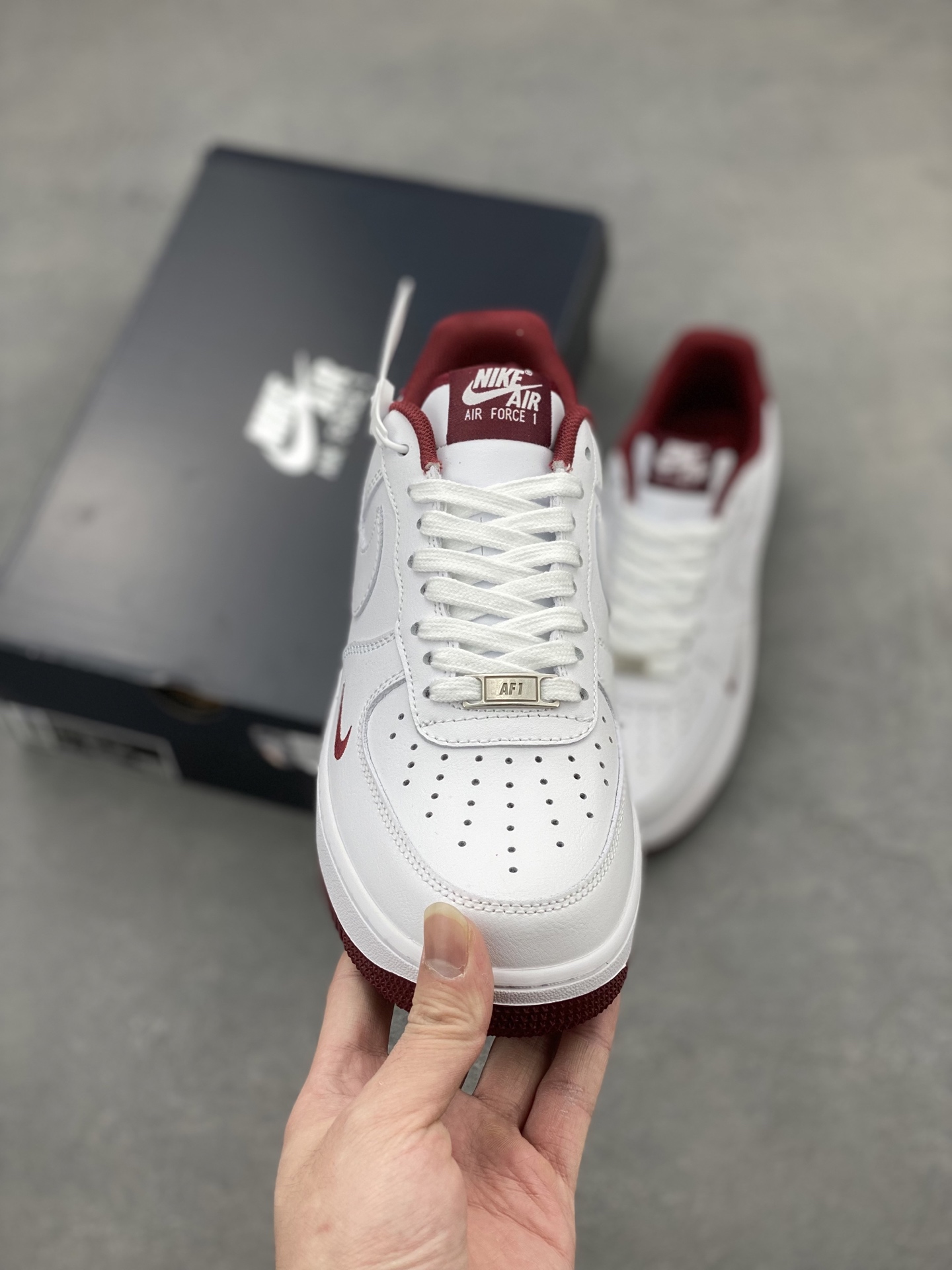 Nike Air Force 1 '07 Low White Burgundy Casual Sneakers HM9483-100 3 i1740846739775 1602 0 1