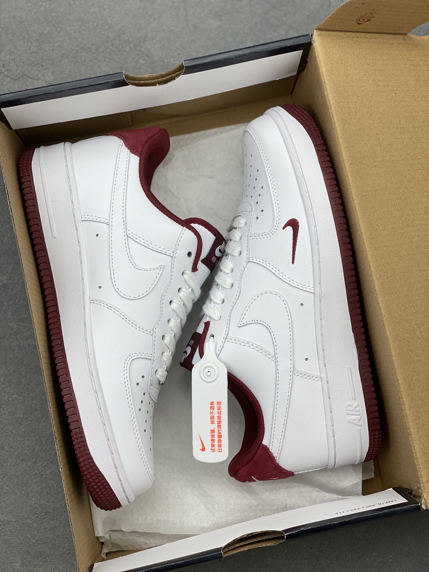 Nike Air Force 1 '07 Low White Burgundy Casual Sneakers HM9483-100 10 i1740846739785 5064 0 8