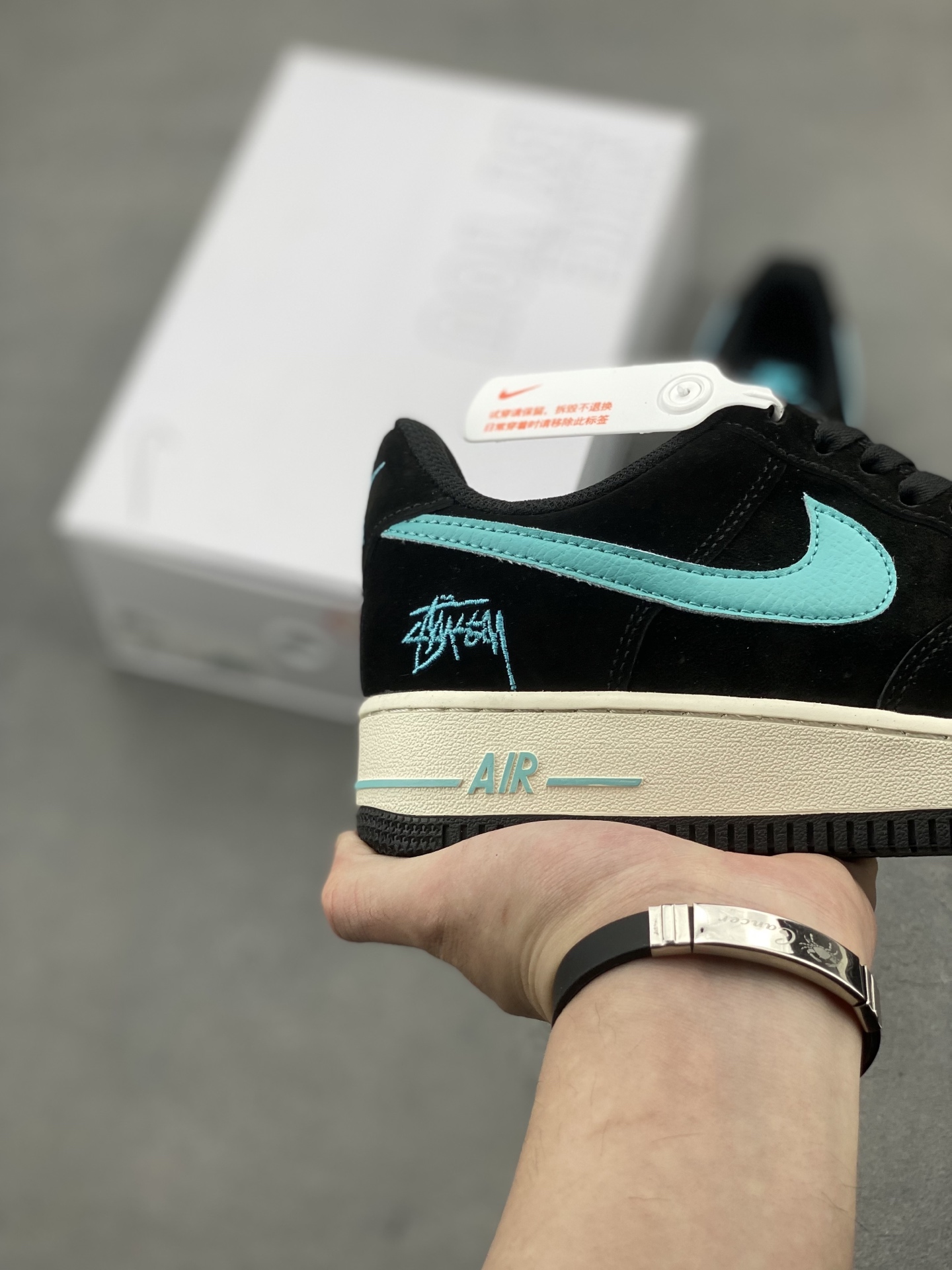 Nike Air Force 1 '07 Low Stussy Collab Sneakers - Black/Teal 6 i1740934285185 6915 0 4