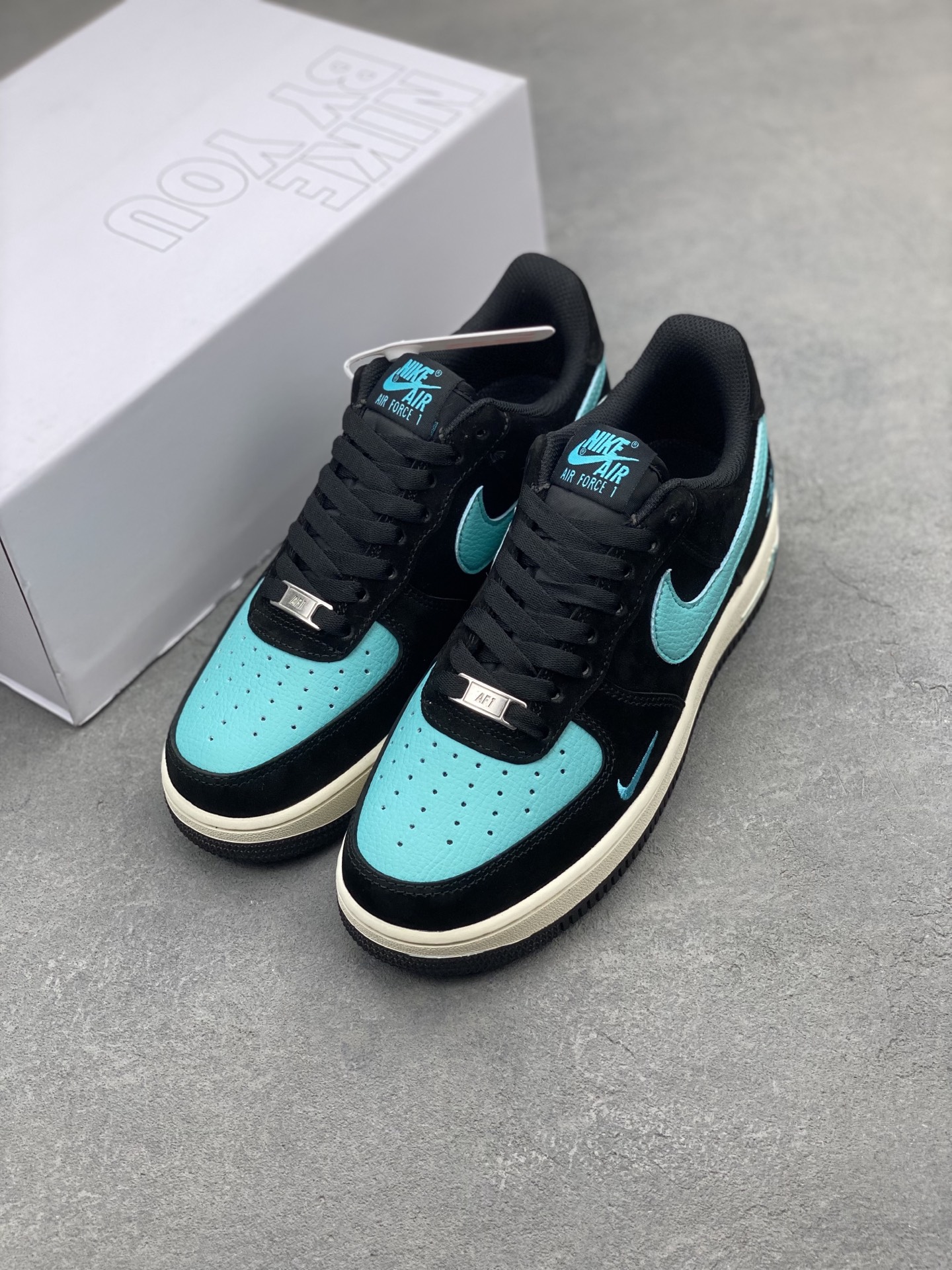 Nike Air Force 1 '07 Low Stussy Collab Sneakers - Black/Teal 9 i1740934285550 8691 0 7