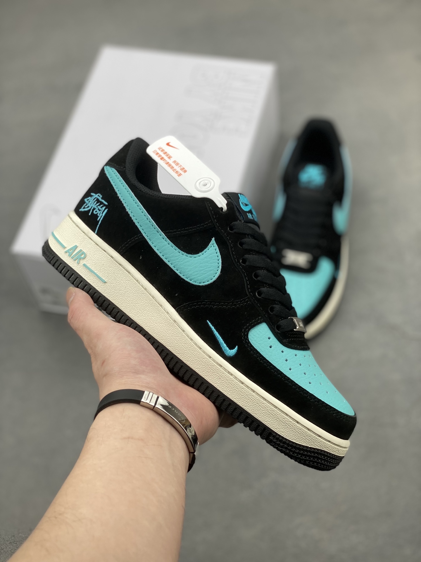 Nike Air Force 1 '07 Low Stussy Collab Sneakers - Black/Teal 2 i1740934289376 2165 0 0