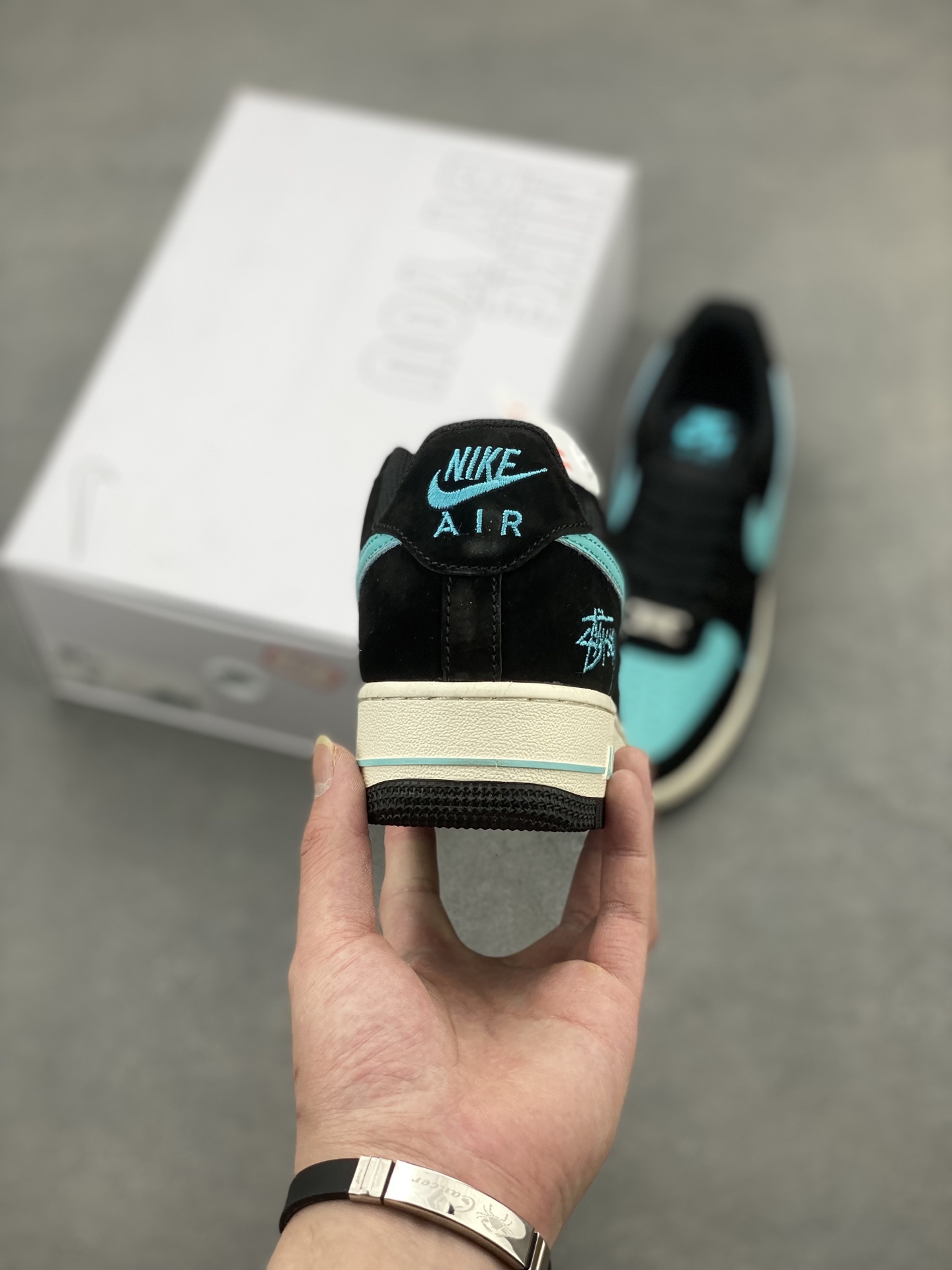 Nike Air Force 1 '07 Low Stussy Collab Sneakers - Black/Teal 5 i1740934291470 8105 0 3