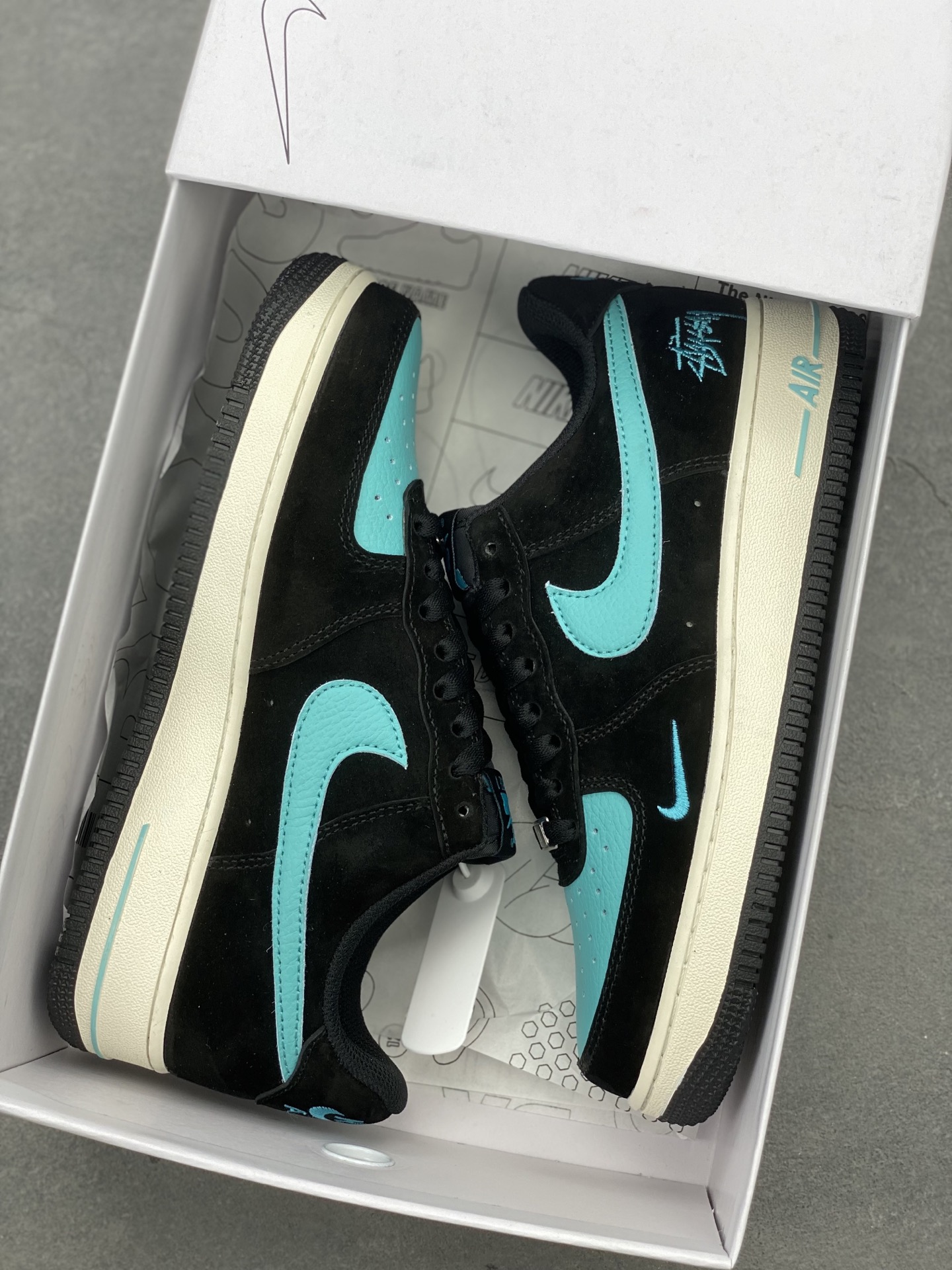 Nike Air Force 1 '07 Low Stussy Collab Sneakers - Black/Teal 10 i1740934291512 76 0 8