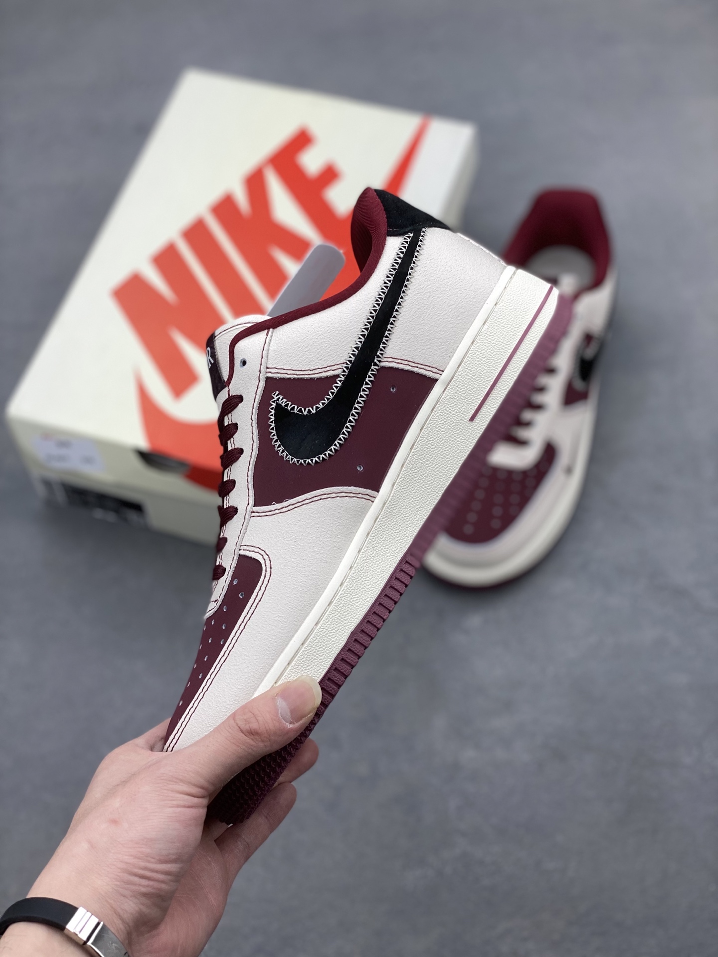 Nike Air Force 1 '07 Low Sneakers - Burgundy and Beige Limited Edition 4 i1741018954452 9986 0 2