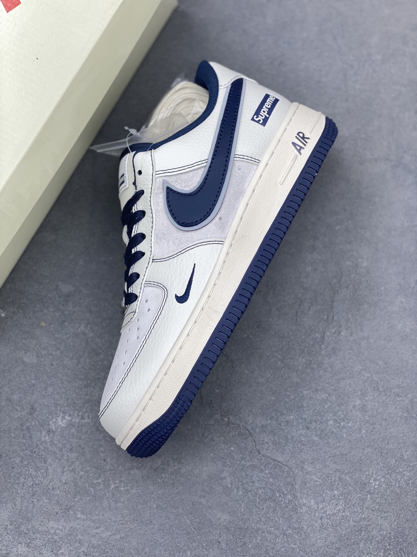 Nike Air Force 1 '07 Low Supreme Collab Sneakers - Beige/Blue, Limited Edition 8 i1741277449045 8268 0 6
