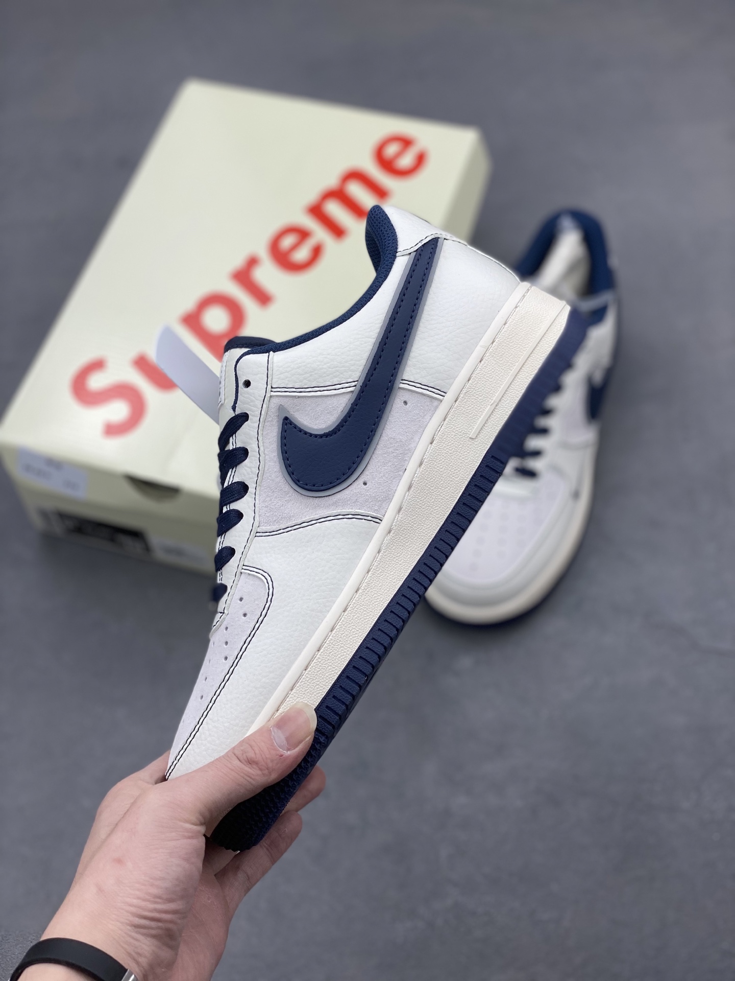 Nike Air Force 1 '07 Low Supreme Collab Sneakers - Beige/Blue, Limited Edition 4 i1741277452092 246 0 2