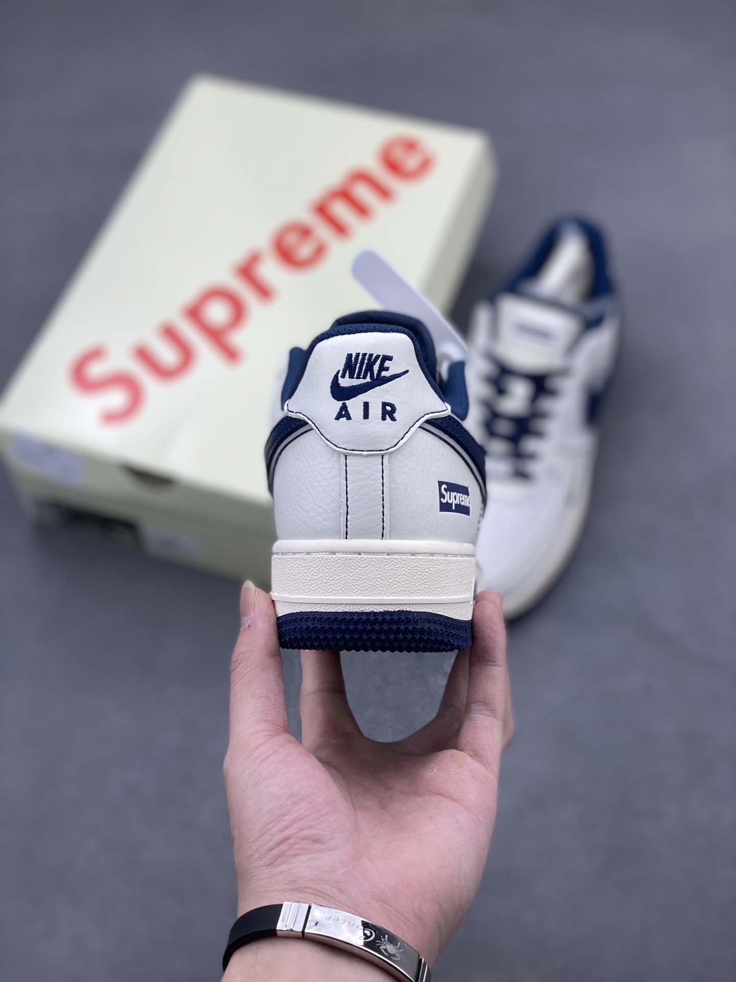 Nike Air Force 1 '07 Low Supreme Collab Sneakers - Beige/Blue, Limited Edition 5 i1741277452143 4942 0 3
