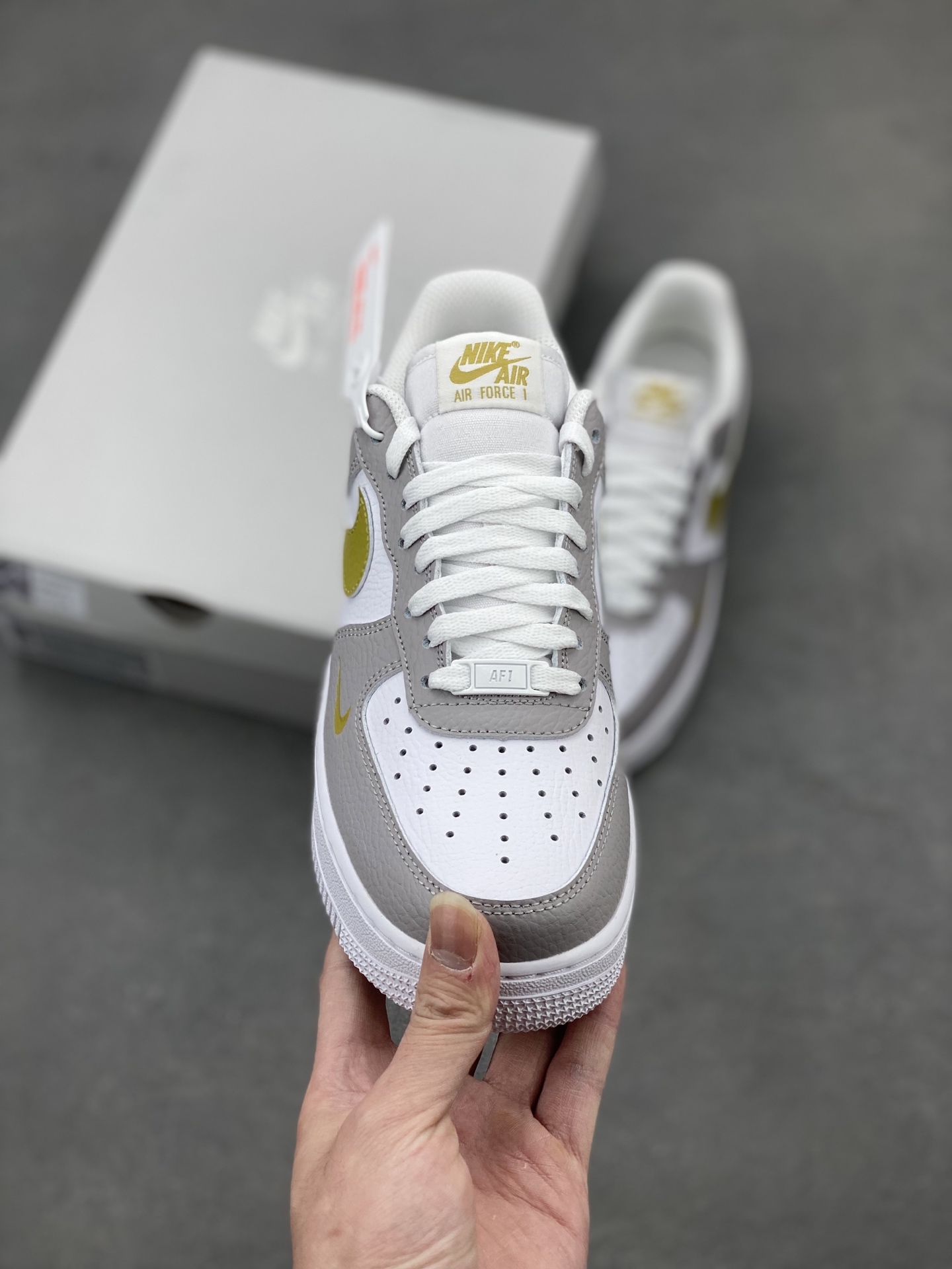 Nike Air Force 1 '07 Low Gray/Gold Casual Sneakers - Iconic Style & Comfort 3 i1741277544807 1462 0 1