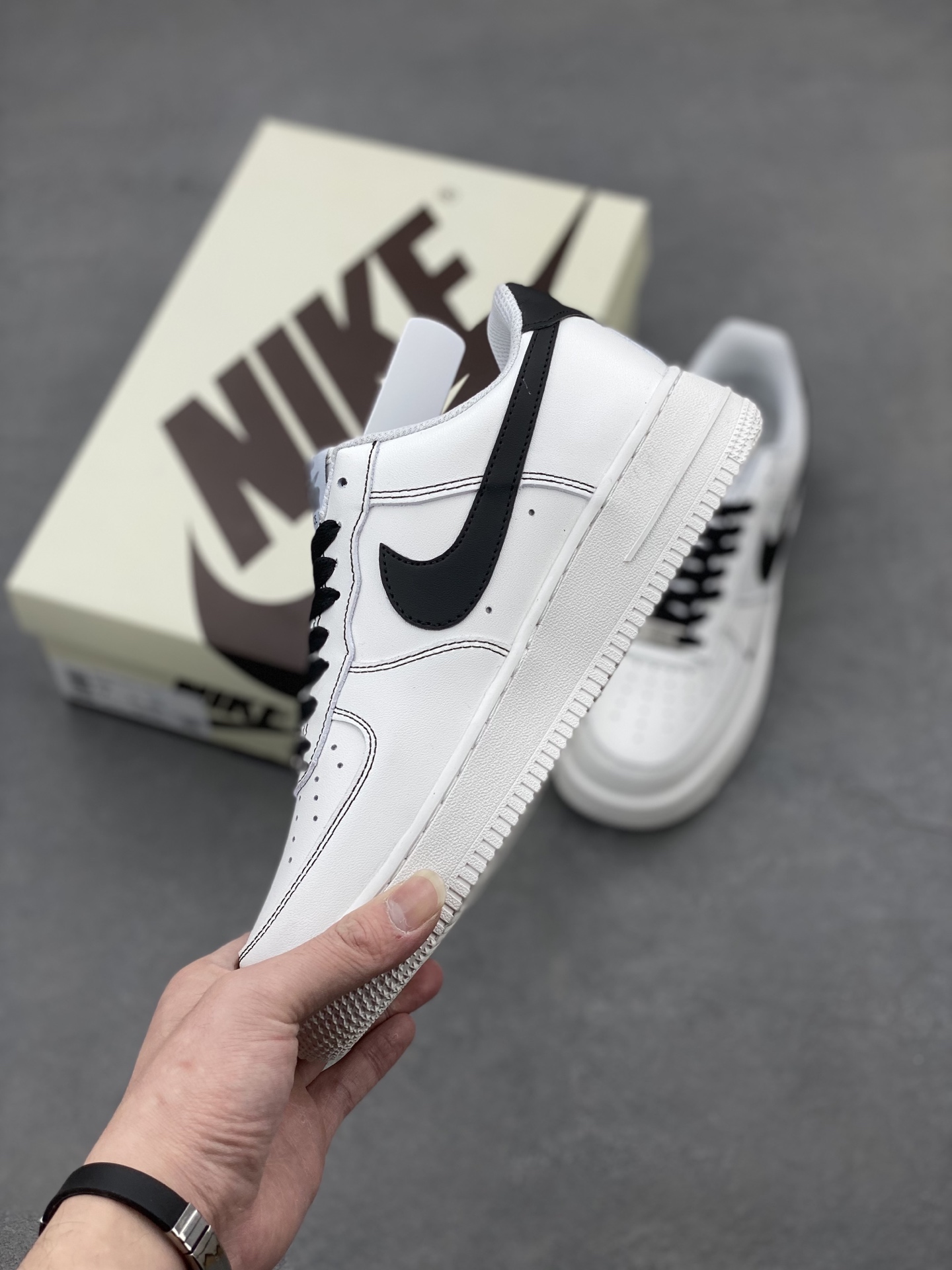 Nike Air Force 1 '07 Low White/Black Stitching Detail Casual Shoes 4 i1741277759402 1043 0 2