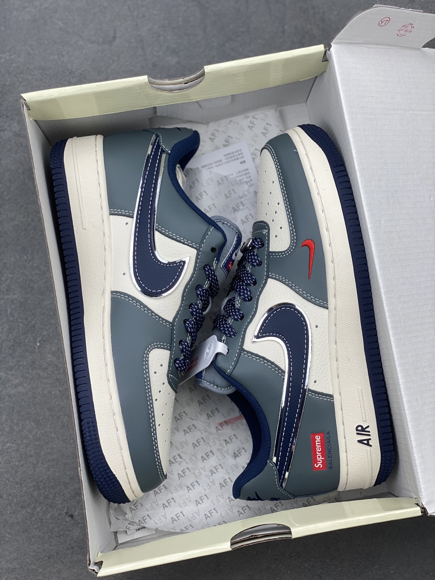 Nike Air Force 1 Low 07 x Supreme Sneakers - Navy/Grey, Various Sizes 10 i1741363296776 9499 0 8