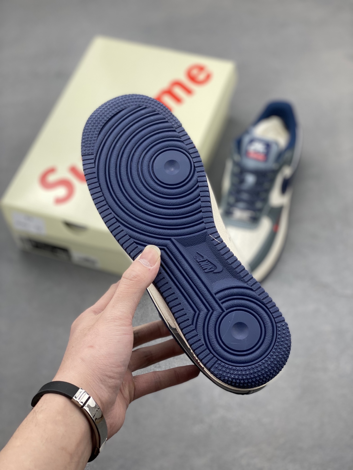 Nike Air Force 1 Low 07 x Supreme Sneakers - Navy/Grey, Various Sizes 7 i1741363296777 6084 0 5