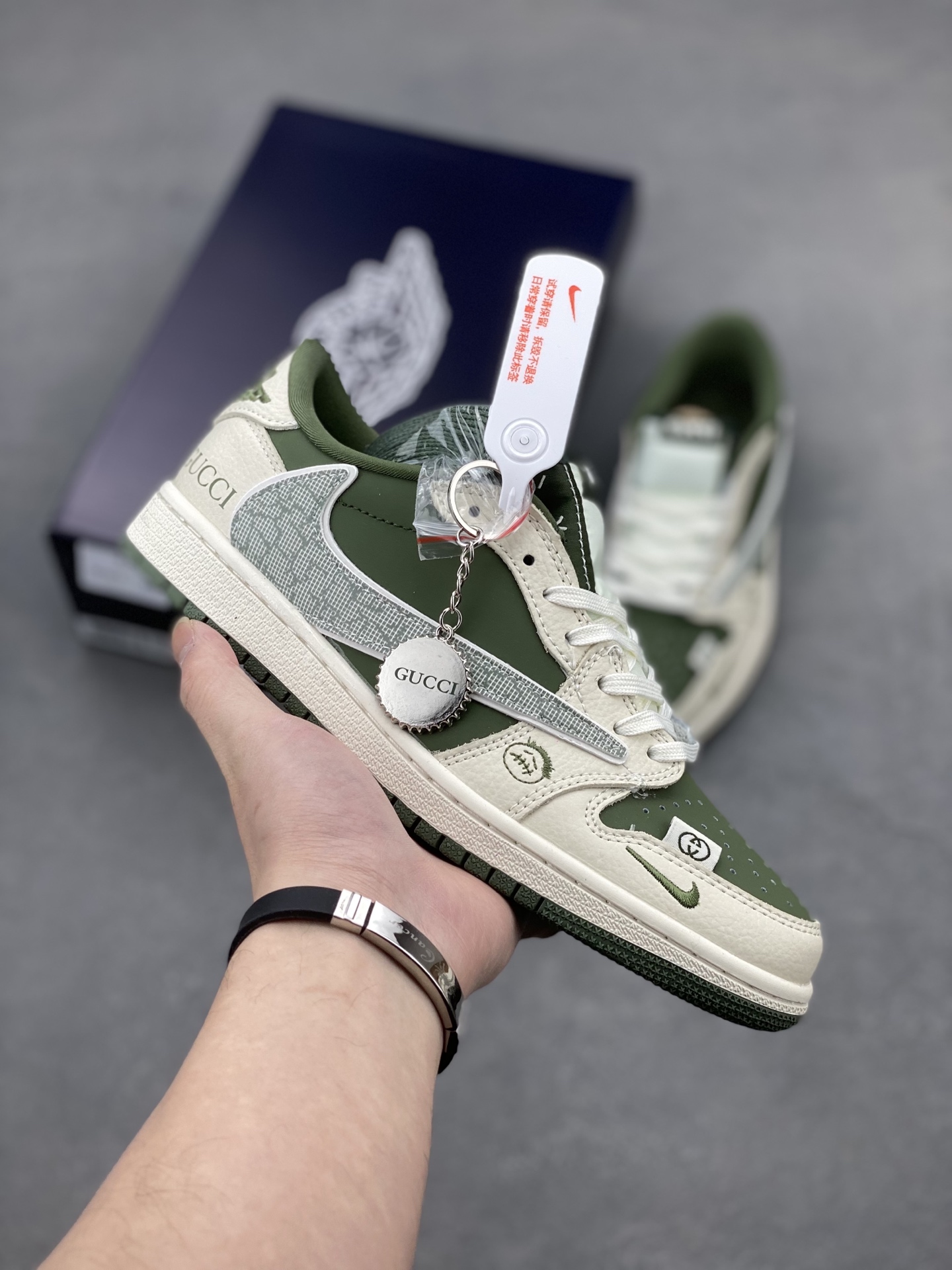 Air Jordan 1 Low Travis Scott x Gucci Olive Green Sneakers 2 i1741450641816 736 0 0