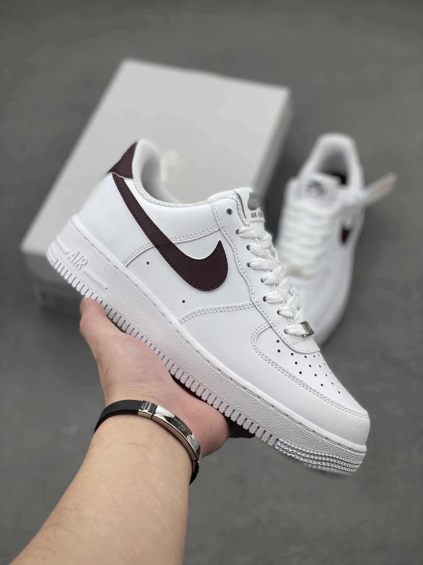 Nike Air Force 1 '07 Low White/Burgundy Casual Sneakers FJ4146-112 2 i1741623395174 3724 0 0