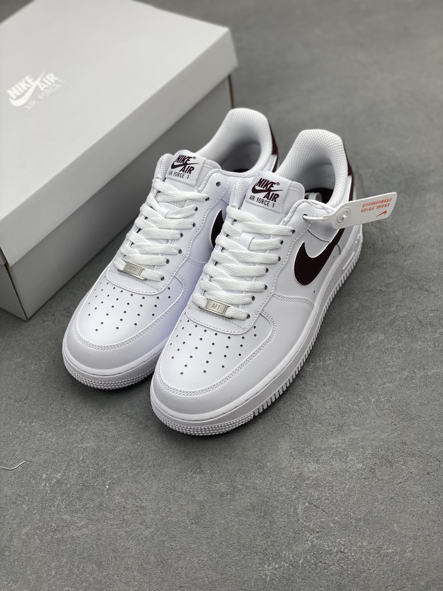Nike Air Force 1 '07 Low White/Burgundy Casual Sneakers FJ4146-112 9 i1741623396358 8927 0 7