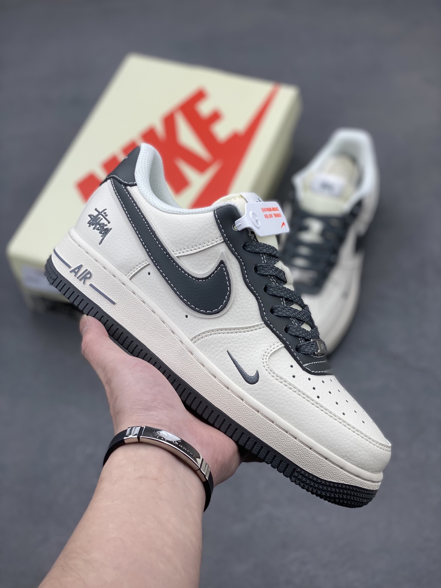 Nike Air Force 1 '07 Low Stussy Collab Sneakers - Mica Grey, Limited Edition 2 i1741710106960 2572 0 0