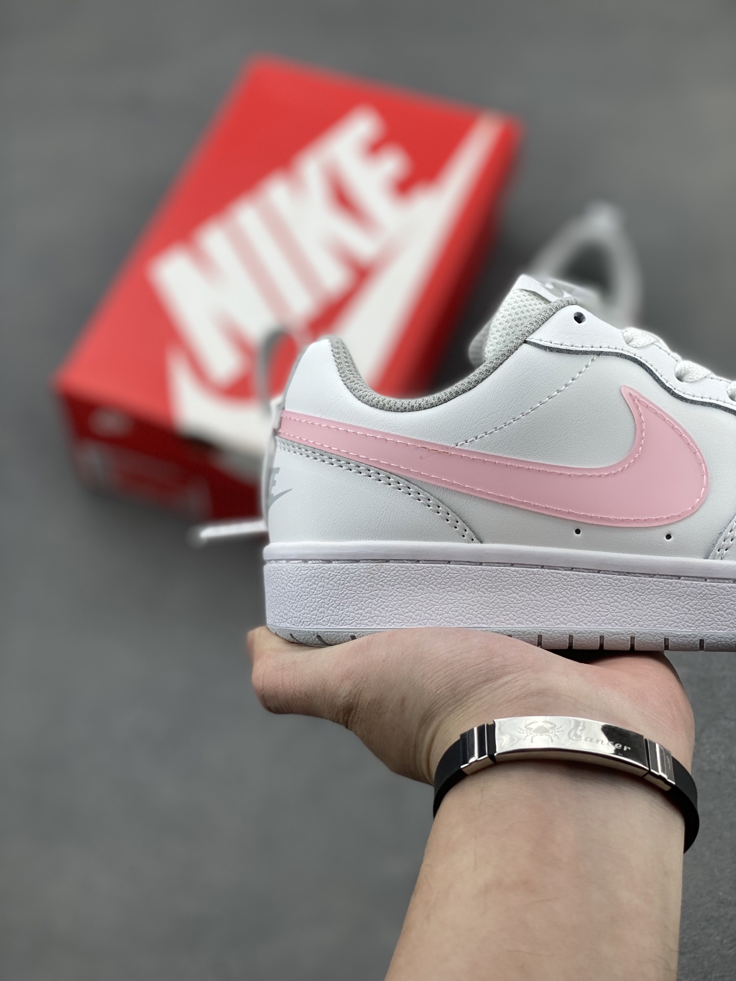 Nike Court Borough Low White/Pink Leather Sneaker - Durable, Breathable Comfort 6 i1741710884489 9387 0 4