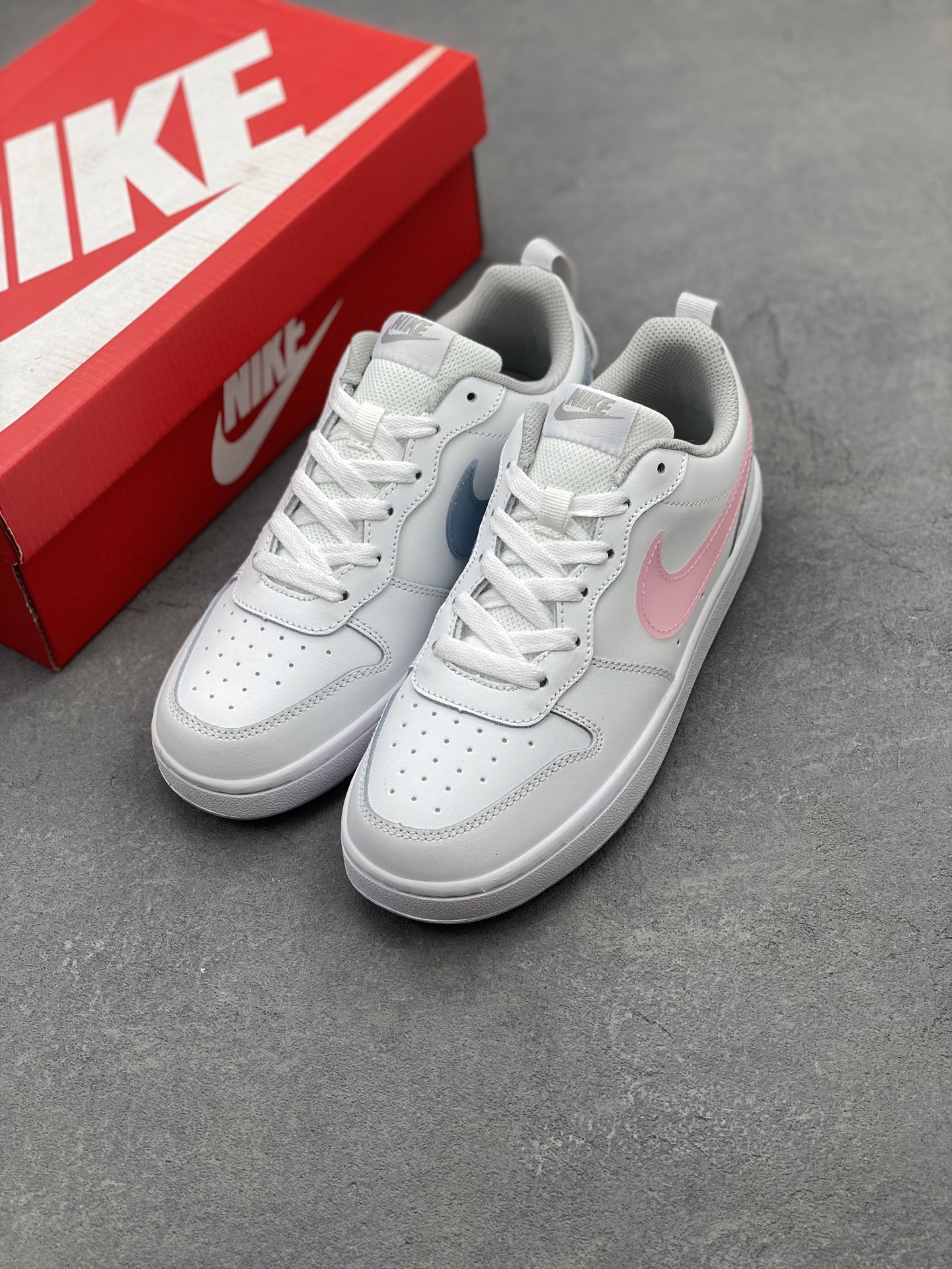 Nike Court Borough Low White/Pink Leather Sneaker - Durable, Breathable Comfort 9 i1741710890063 4803 0 7
