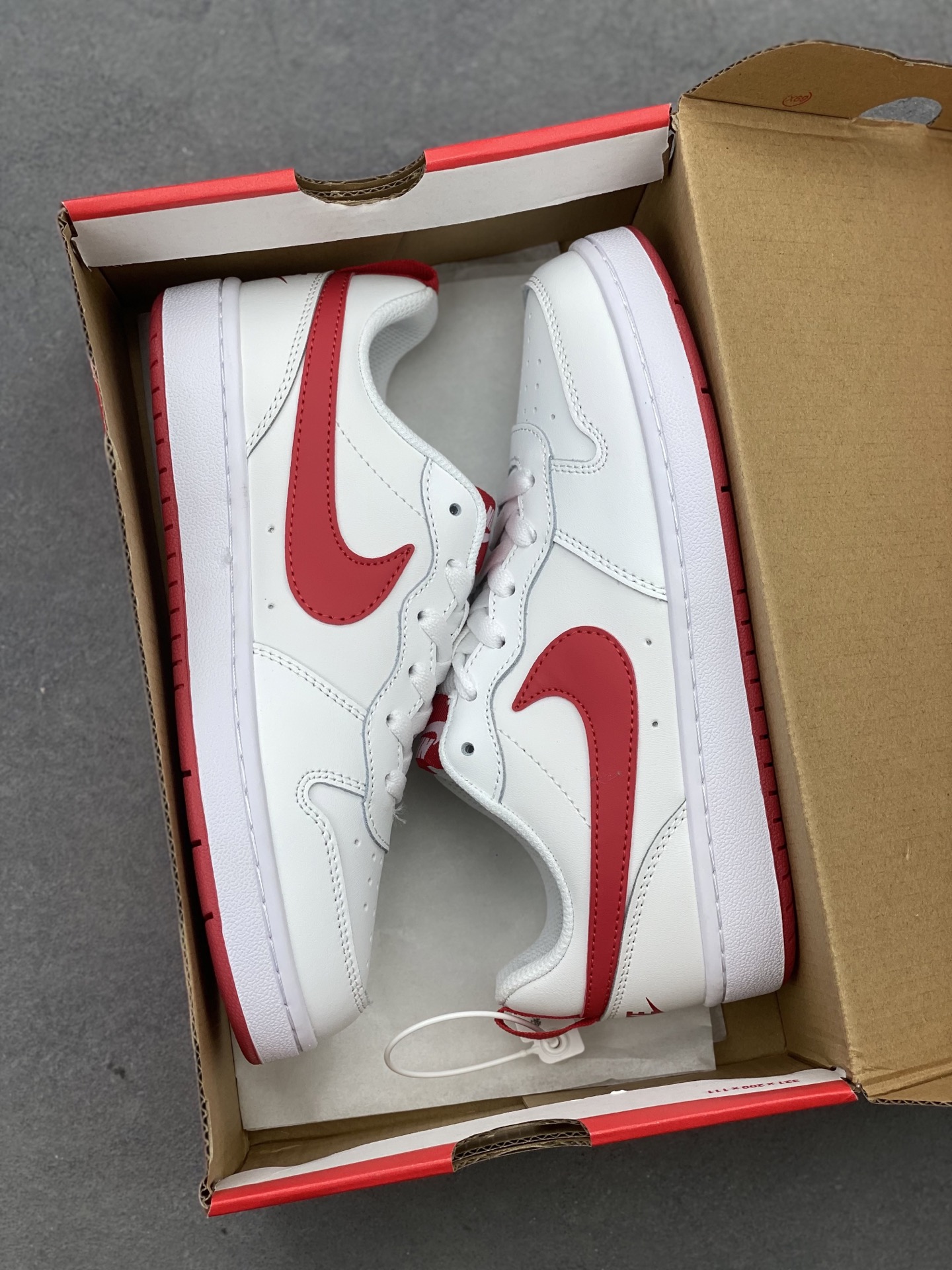 Nike Court Borough Low White/Red Leather Fashion Sneakers Unisex Shoes 10 i1741710927500 7996 0 8