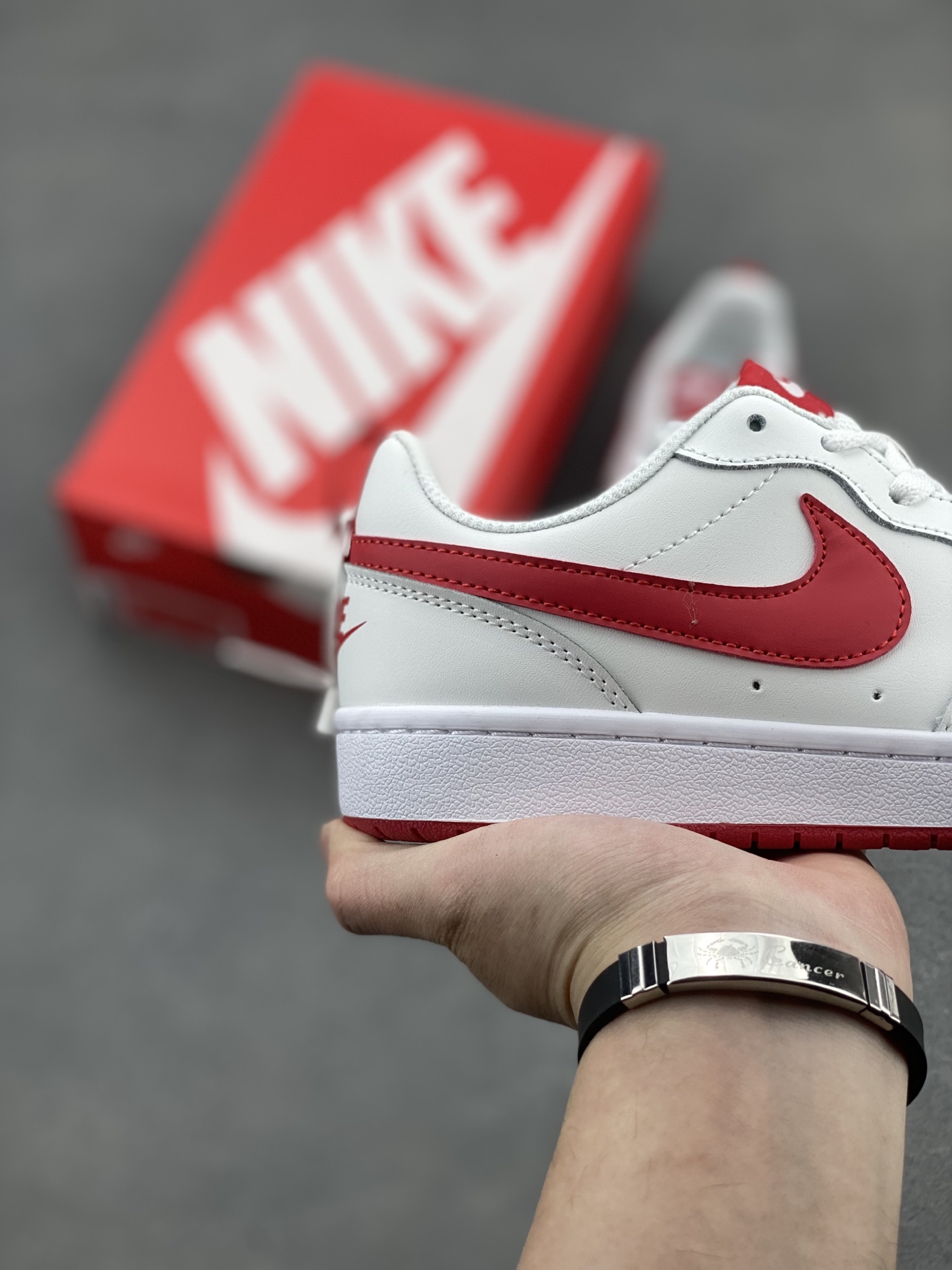 Nike Court Borough Low White/Red Leather Fashion Sneakers Unisex Shoes 6 i1741710934143 7101 0 4